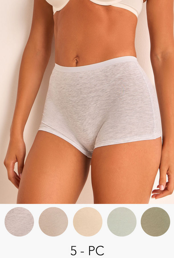 Set of 5 - Splash Intimates Boyshorts Briefs Elasticated Waistband-women-image-1