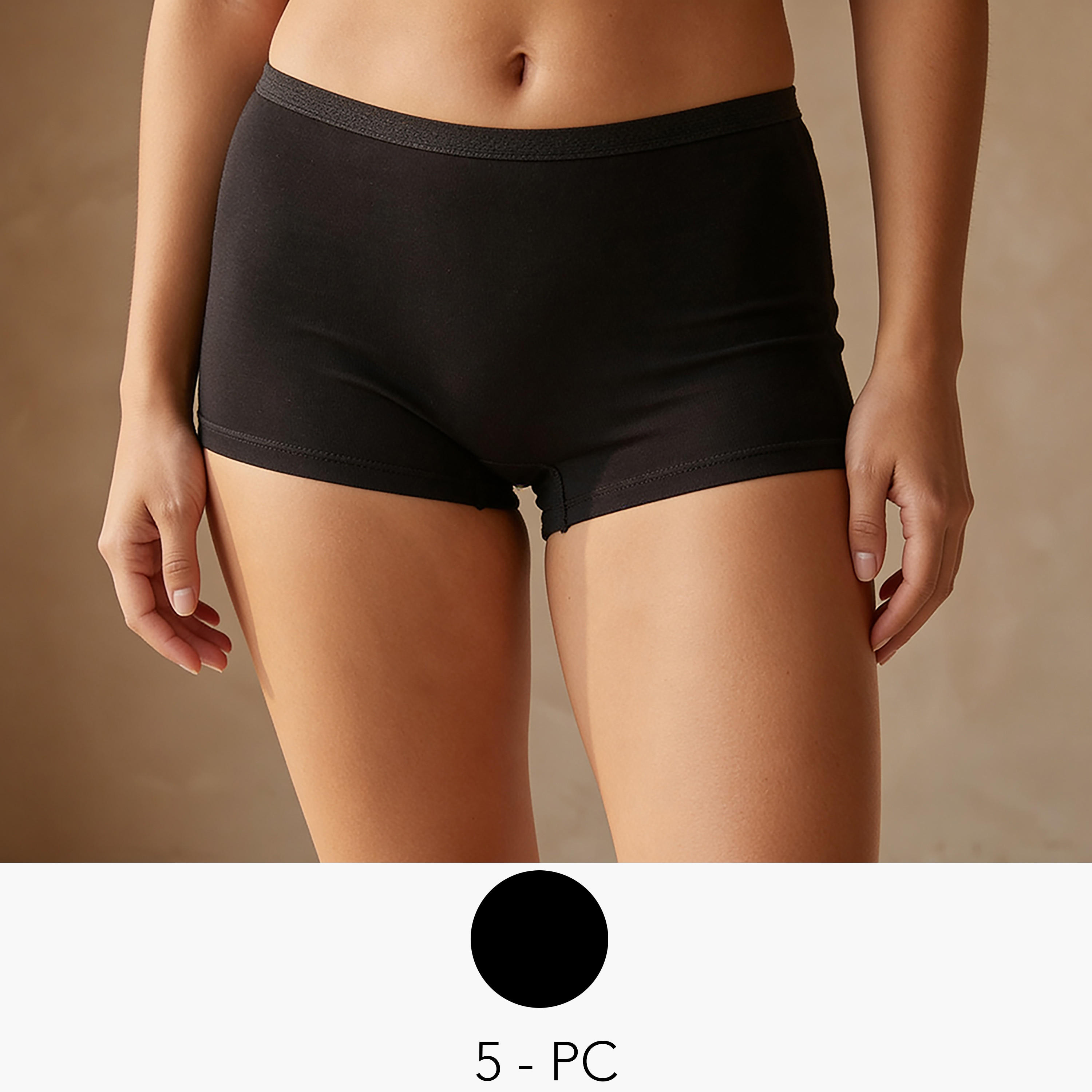 طقم بوكسر نسائي قطني مريح 5 قطع من سبلاش-women-clothing-lingerie-panties-image-1