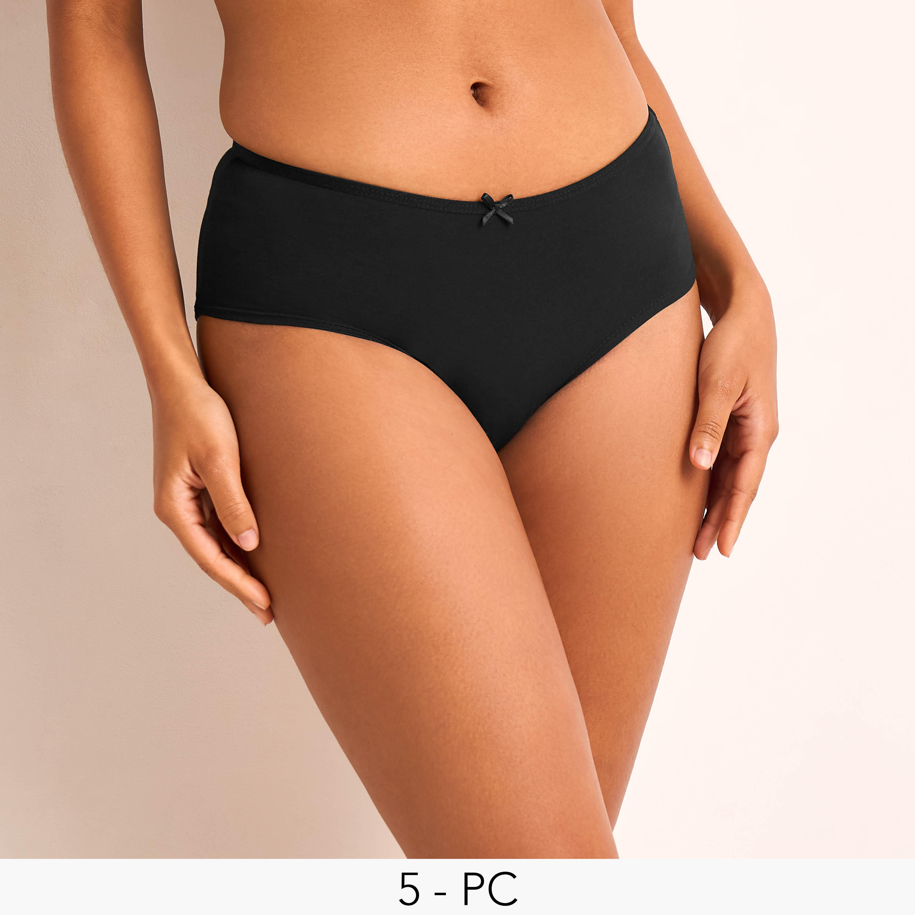 طقم سراويل داخلية بيكيني 5 قطع بزخارف فيونكة-women-clothing-lingerie-panties-image-1