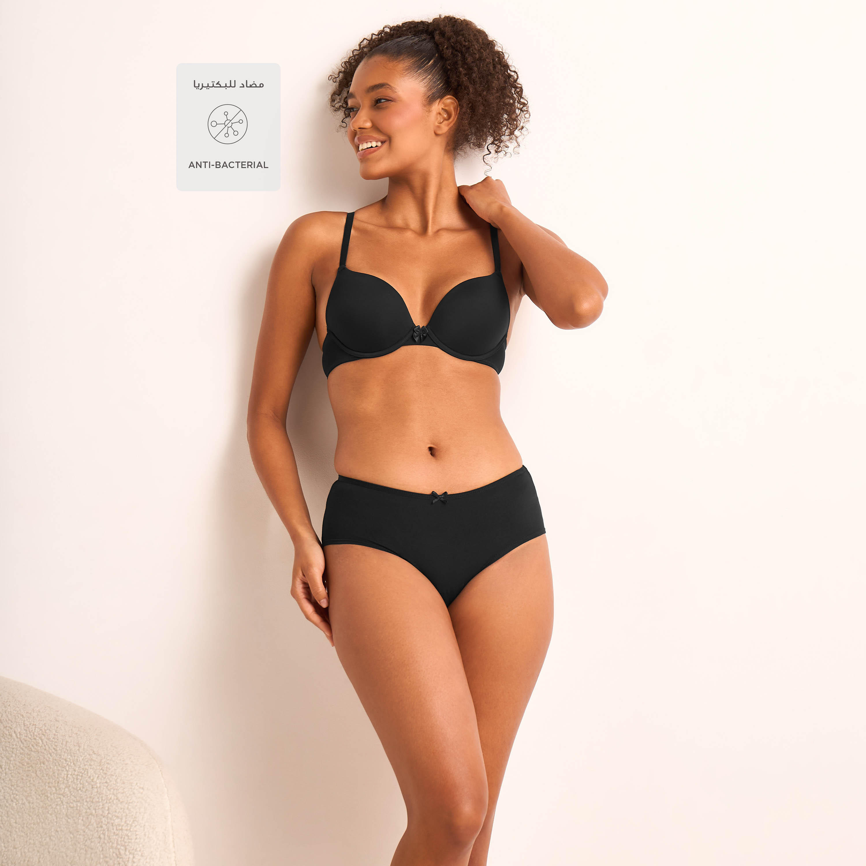 Set of 5 - Bikini Briefs with Bow Applique-women-clothing-lingerie-panties-image-2