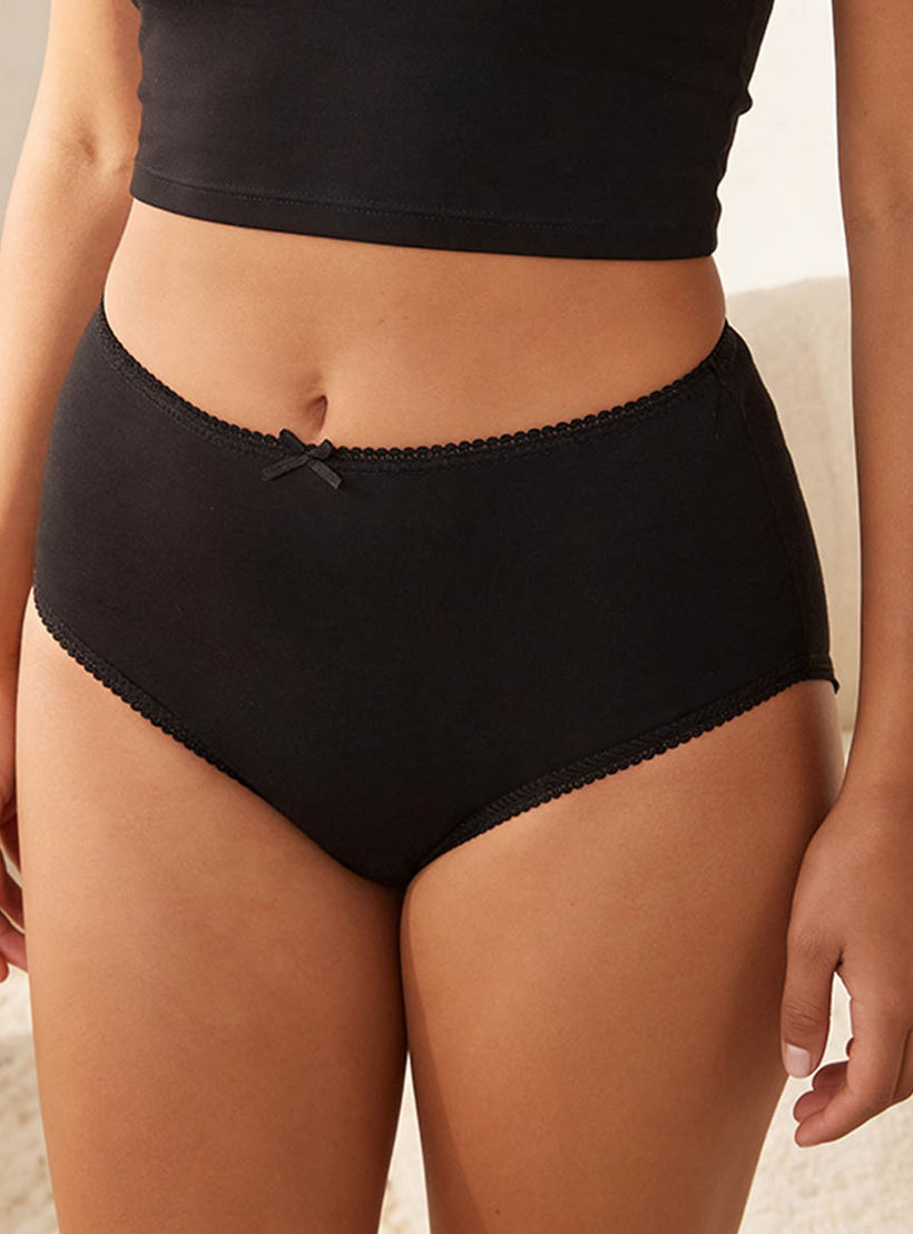 Set of 5 - Splash Intimates Full Briefs High Waist with Bow Accent-women-clothing-lingerie-panties-image-6
