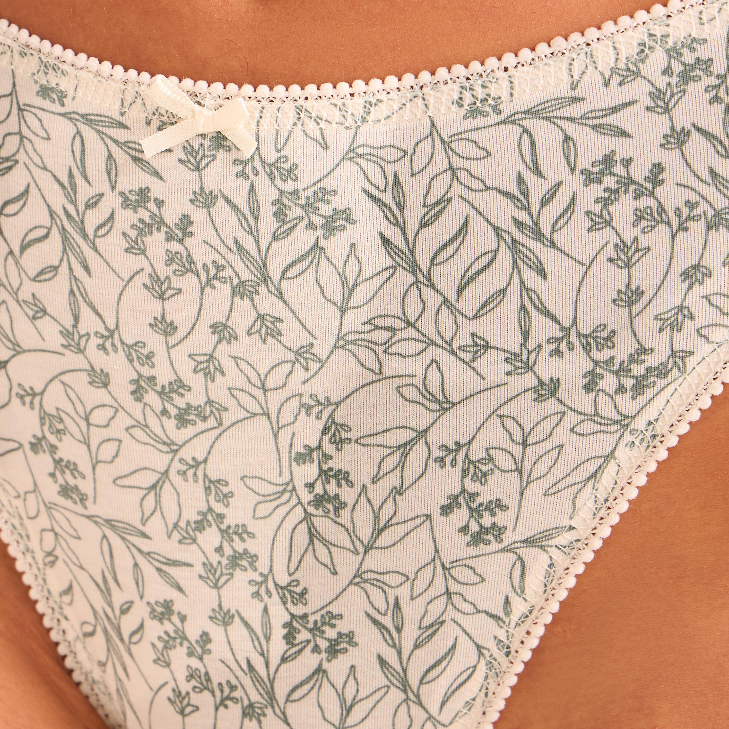 Set of 5 - Bikini Briefs High Waist Bow Detail-women-clothing-lingerie-panties-image-4