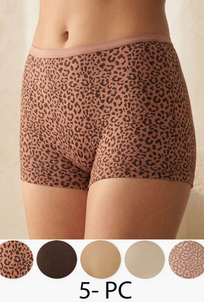 طقم سراويل بوكسر داخلية 5 قطع بطبعات متنوعة من سبلاش إنتيميتس-women-clothing-lingerie-panties-image-1