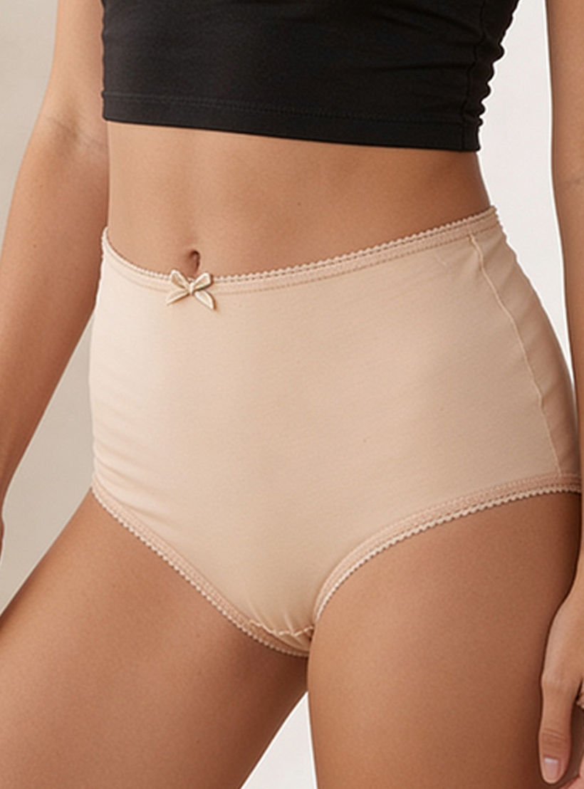 طقم سراويل داخلية كاملة بخصر مرتفع وزينة فيونكة من سبلاش إنتيميتس - 5 قطع-women-clothing-plussize-lingerie-panties-image-5