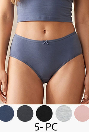 طقم سراويل داخلية بفيونكة 5 قطع من سبلاش إنتيميتس-women-clothing-plussize-lingerie-panties-image-1
