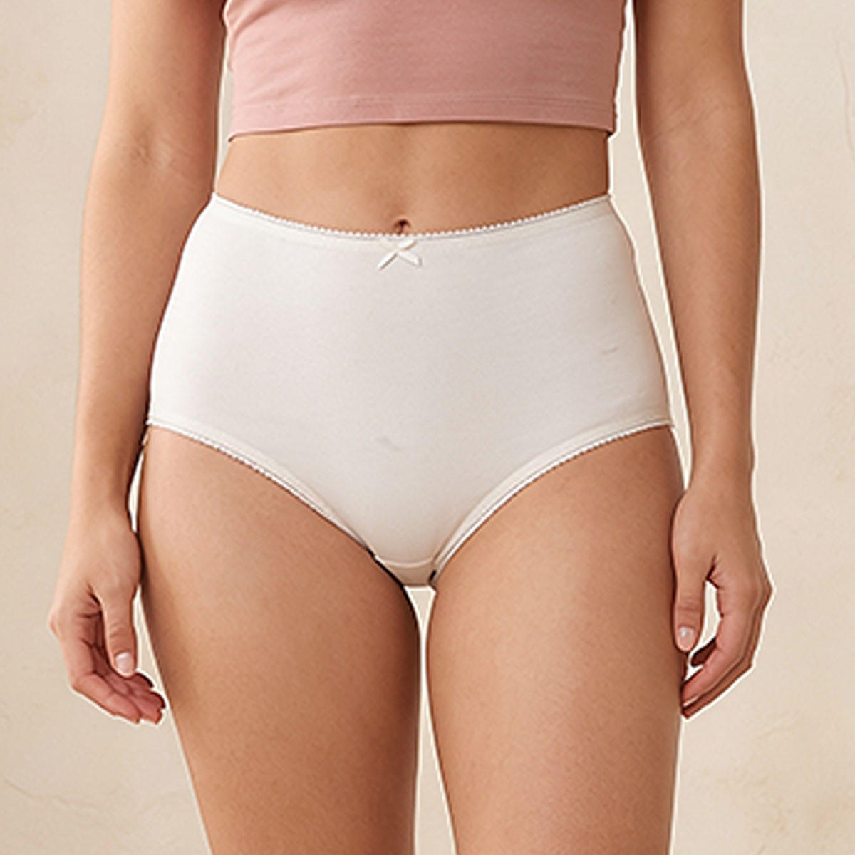 طقم من 5 - سراويل داخلية خصر عالي وتفاصيل فيونكة من سبلاش انتيميتس-women-clothing-plussize-lingerie-panties-image-10