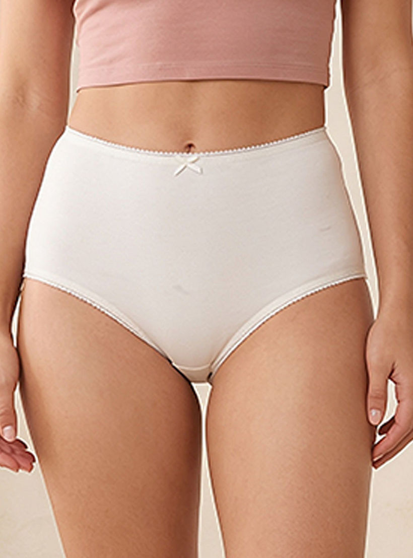 طقم من 5 - سراويل داخلية خصر عالي وتفاصيل فيونكة من سبلاش انتيميتس-women-clothing-plussize-lingerie-panties-image-10