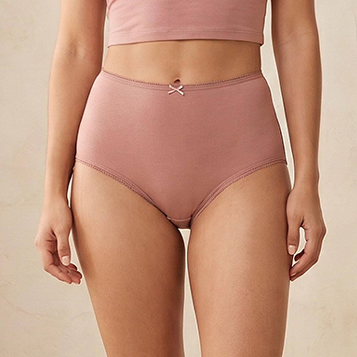 طقم من 5 - سراويل داخلية خصر عالي وتفاصيل فيونكة من سبلاش انتيميتس-women-clothing-plussize-lingerie-panties-image-4