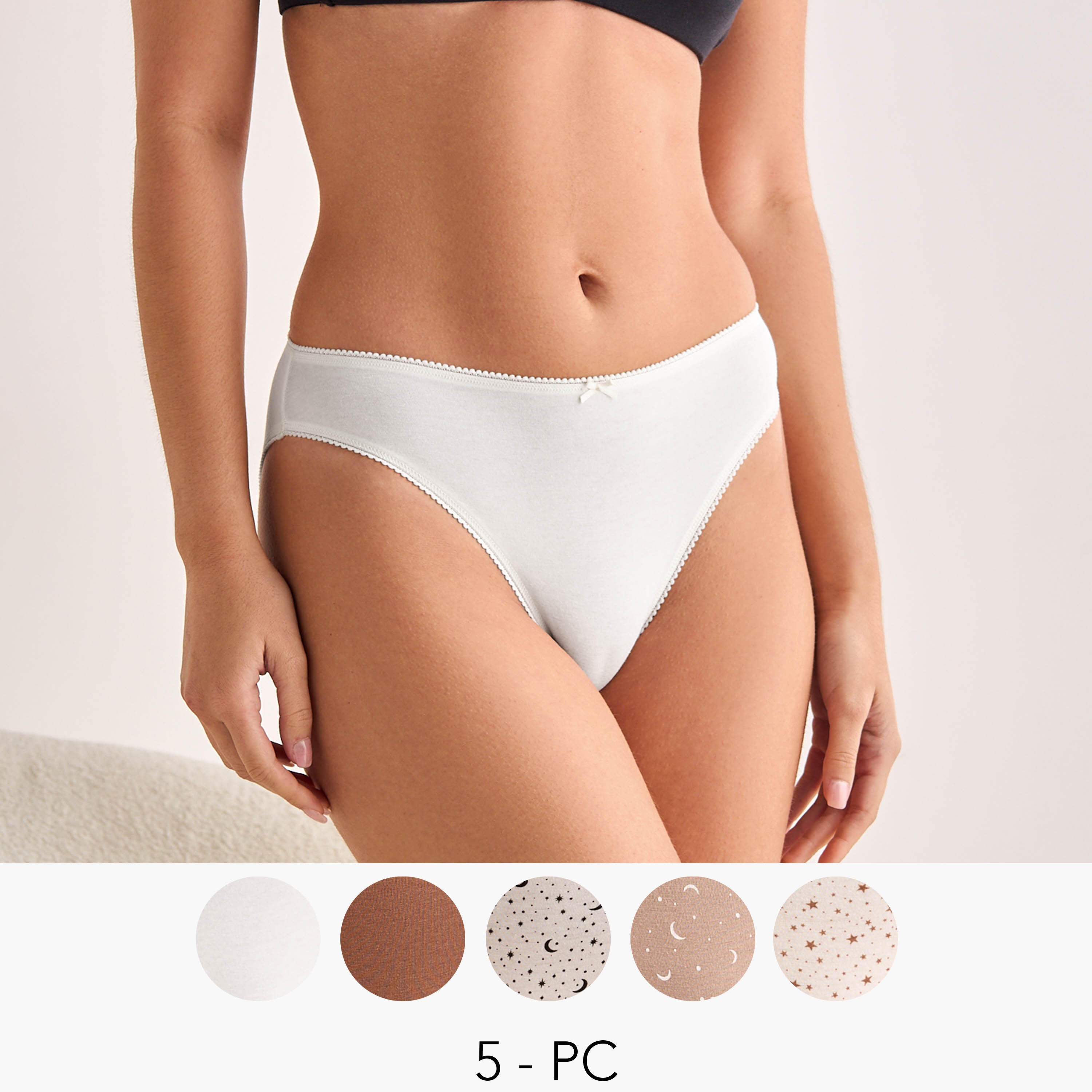 Set of 5 - Splash Intimates Bikini Briefs High Waist with Assorted Print-women-clothing-lingerie-panties-image-1