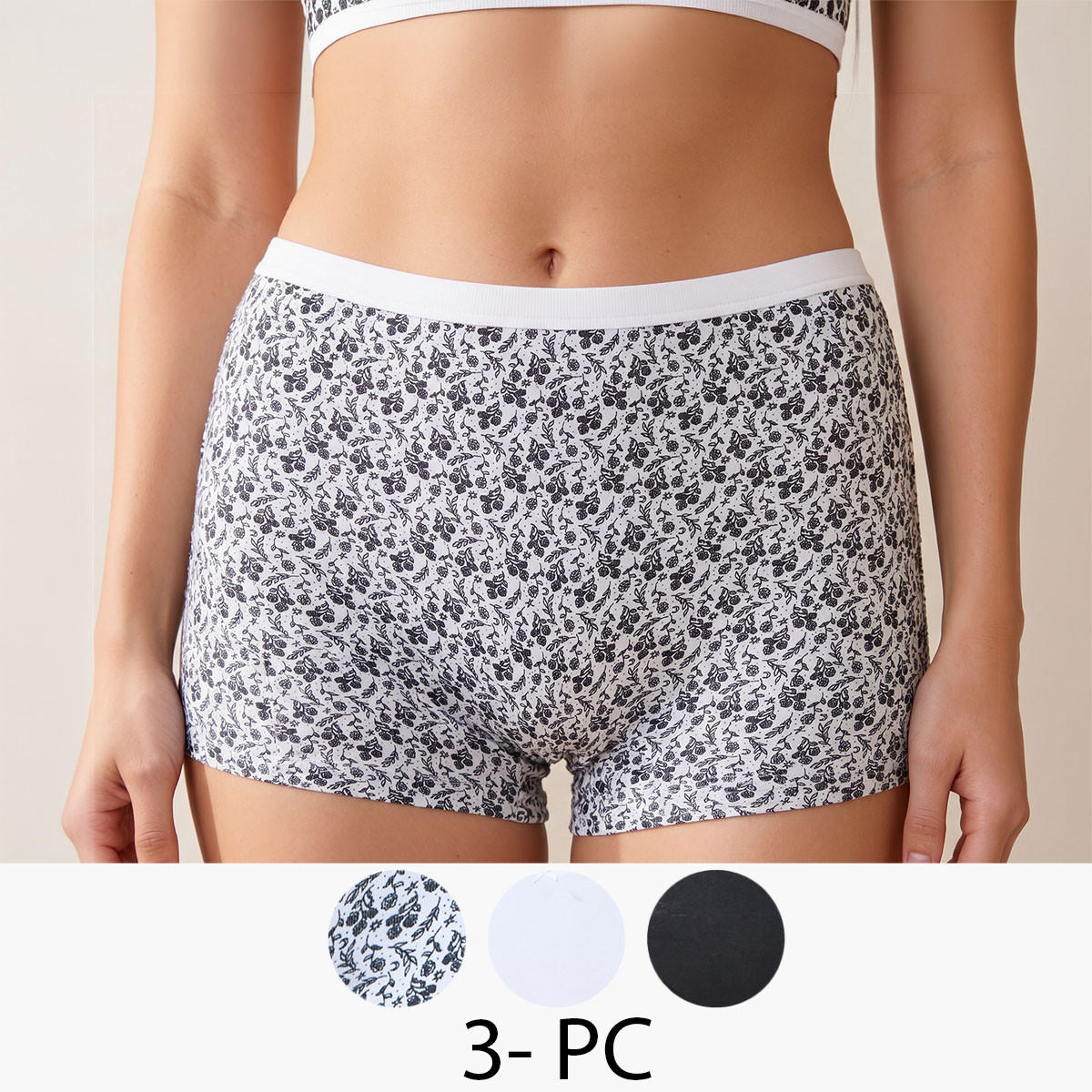 طقم سراويل بوكسر داخلية 5 قطع بطبعات متنوعة من سبلاش إنتيميتس-women-clothing-lingerie-panties-image-1