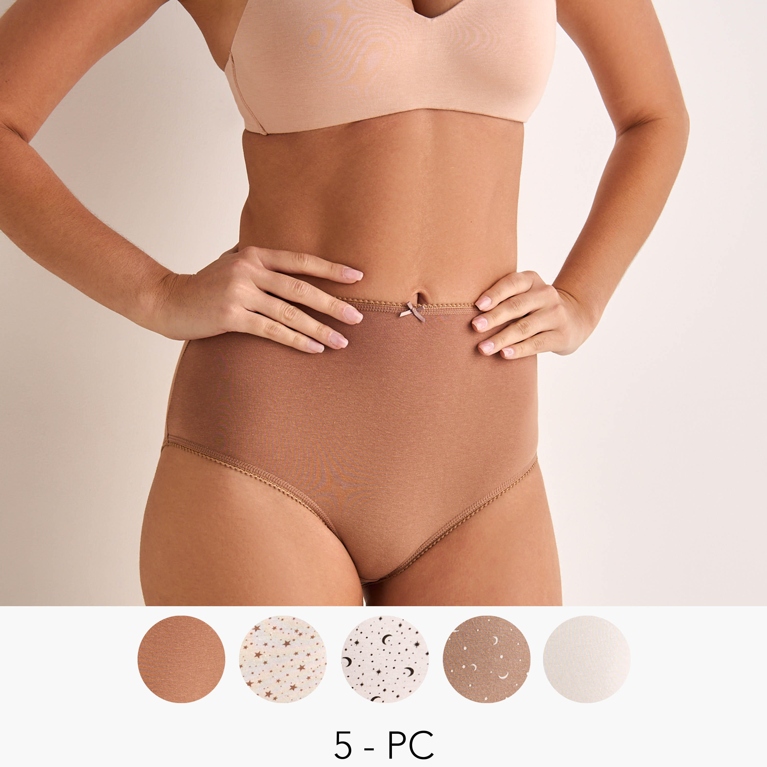 Set of 5 - Splash Intimates Full Briefs High Waist with Assorted Print-women-clothing-lingerie-panties-image-1