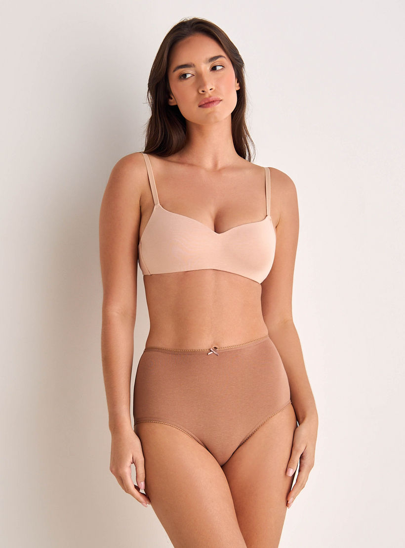 طقم سراويل كبقصة كاملة وخصر مرتفع وطبعات متنوعة من سبلاش إنتمتس - طقم 5 قطع-women-clothing-plussize-lingerie-panties-image-6
