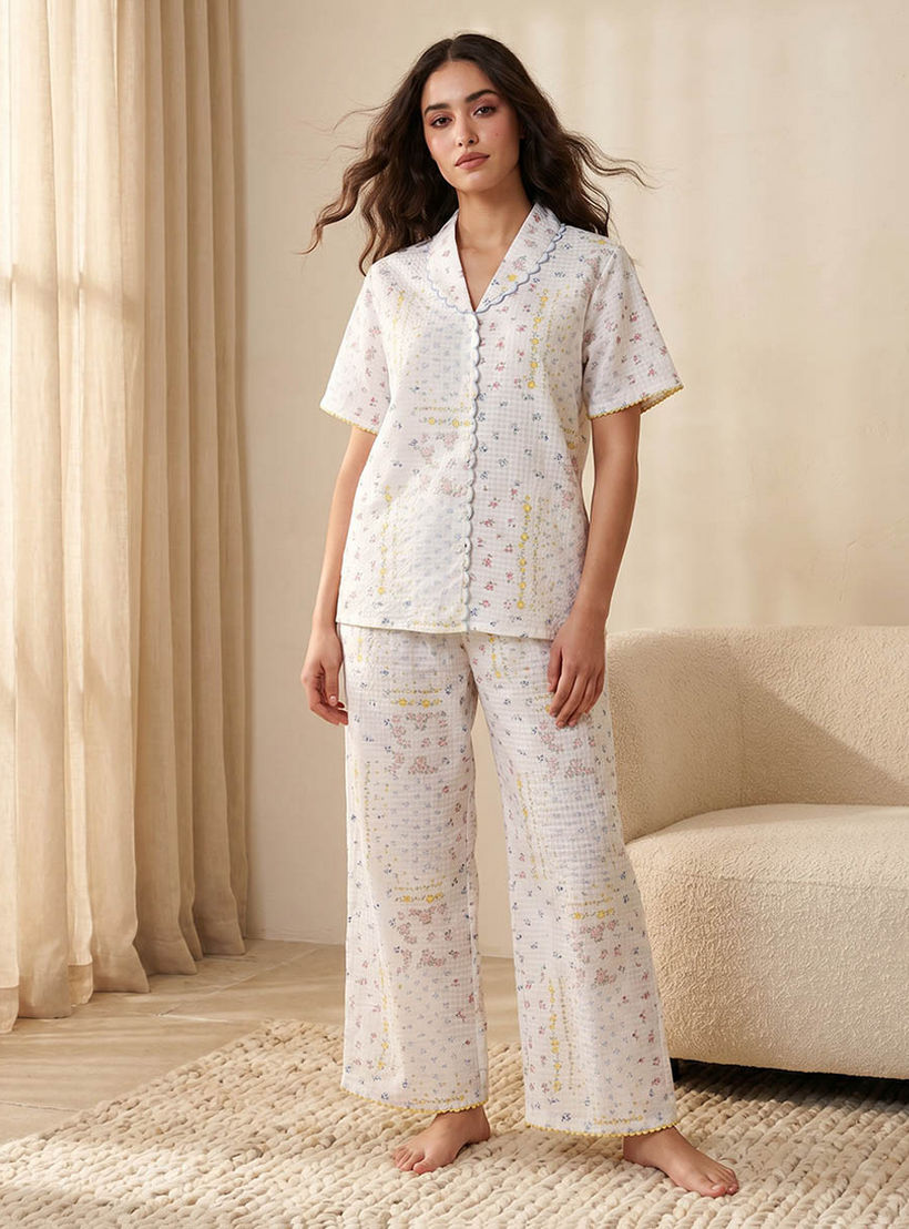 طقم بيجاما قميص وبنطلون إنتمتس من سبلاش-women-clothing-nightwear-pyjamas-longsets-image-1