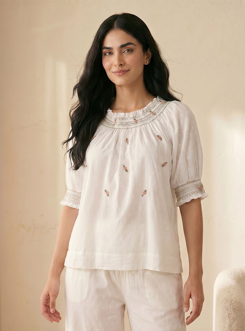 طقم بيجاما قطن بنقشة زهور ناعمة-women-clothing-nightwear-pyjamas-longsets-image-3