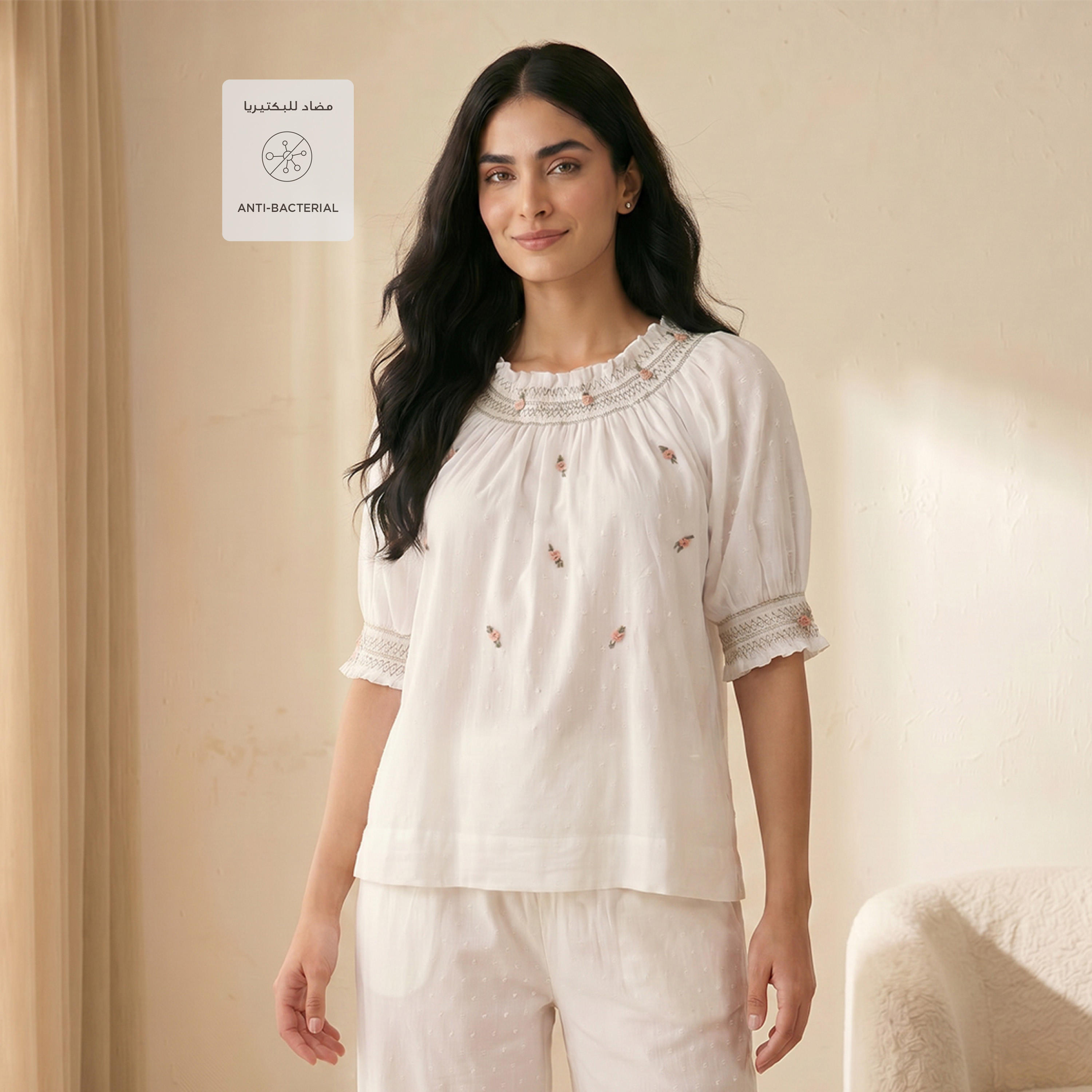 طقم بيجاما قطن بنقشة زهور ناعمة-women-clothing-nightwear-pyjamas-longsets-image-3