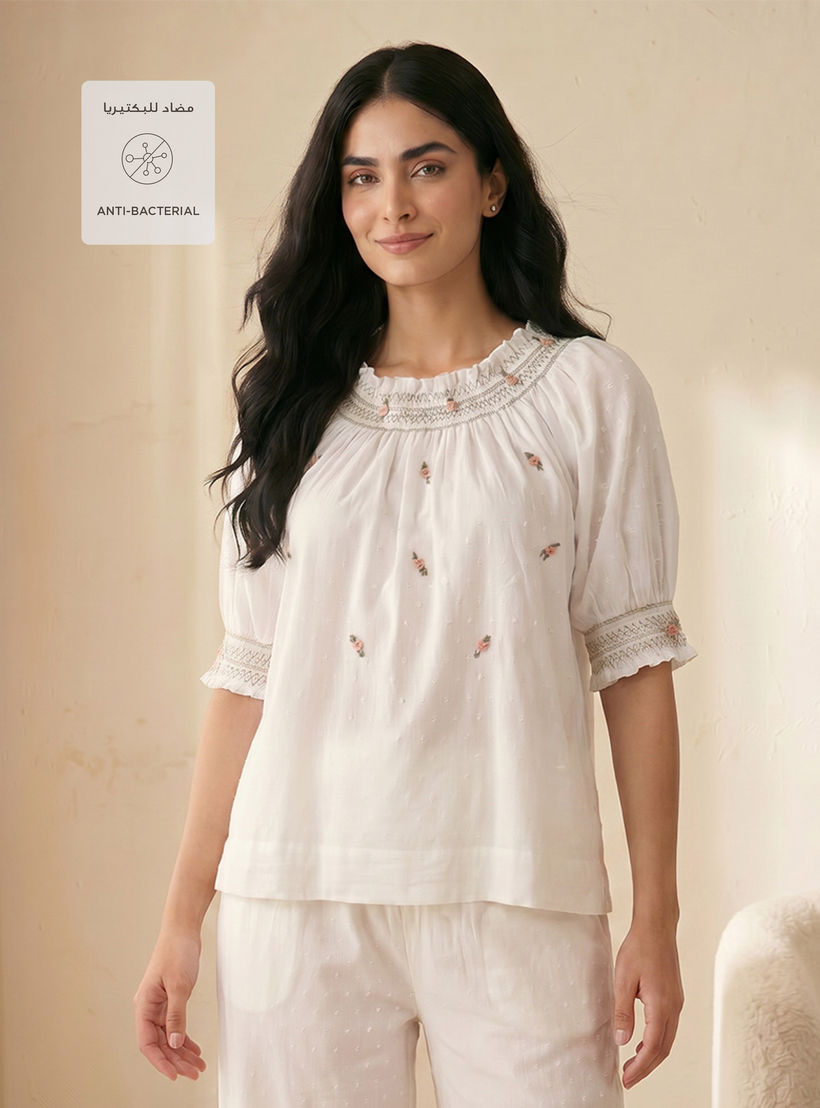 طقم بيجاما قطن بنقشة زهور ناعمة-women-clothing-nightwear-pyjamas-longsets-image-3