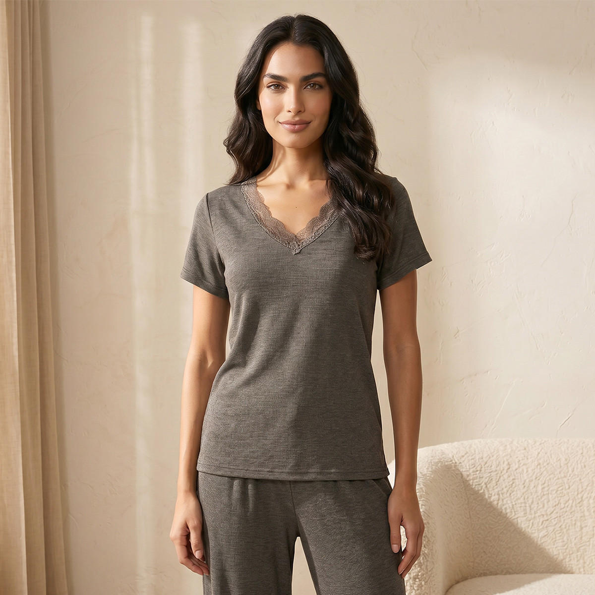طقم بيجاما بنطلون وبلوزة من سبلاش إنتيميتس-women-clothing-nightwear-pyjamas-longsets-image-3