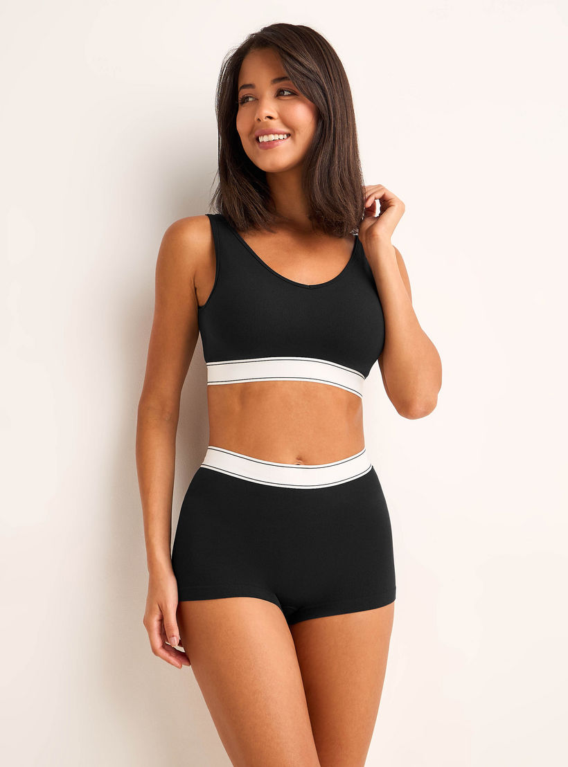 سروال بوي شورت بخصر مطاطي متباين من سبلاش انتيميتس-women-clothing-lingerie-panties-image-4