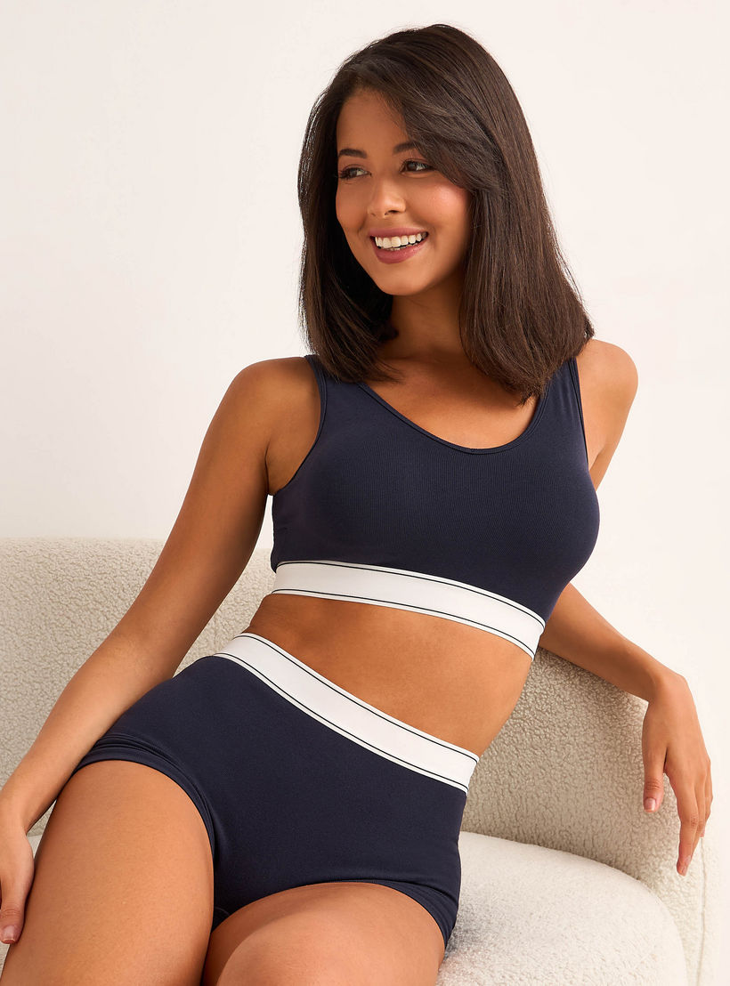 سروال بوي شورت بخصر مطاطي متباين من سبلاش انتيميتس-women-clothing-lingerie-panties-image-4