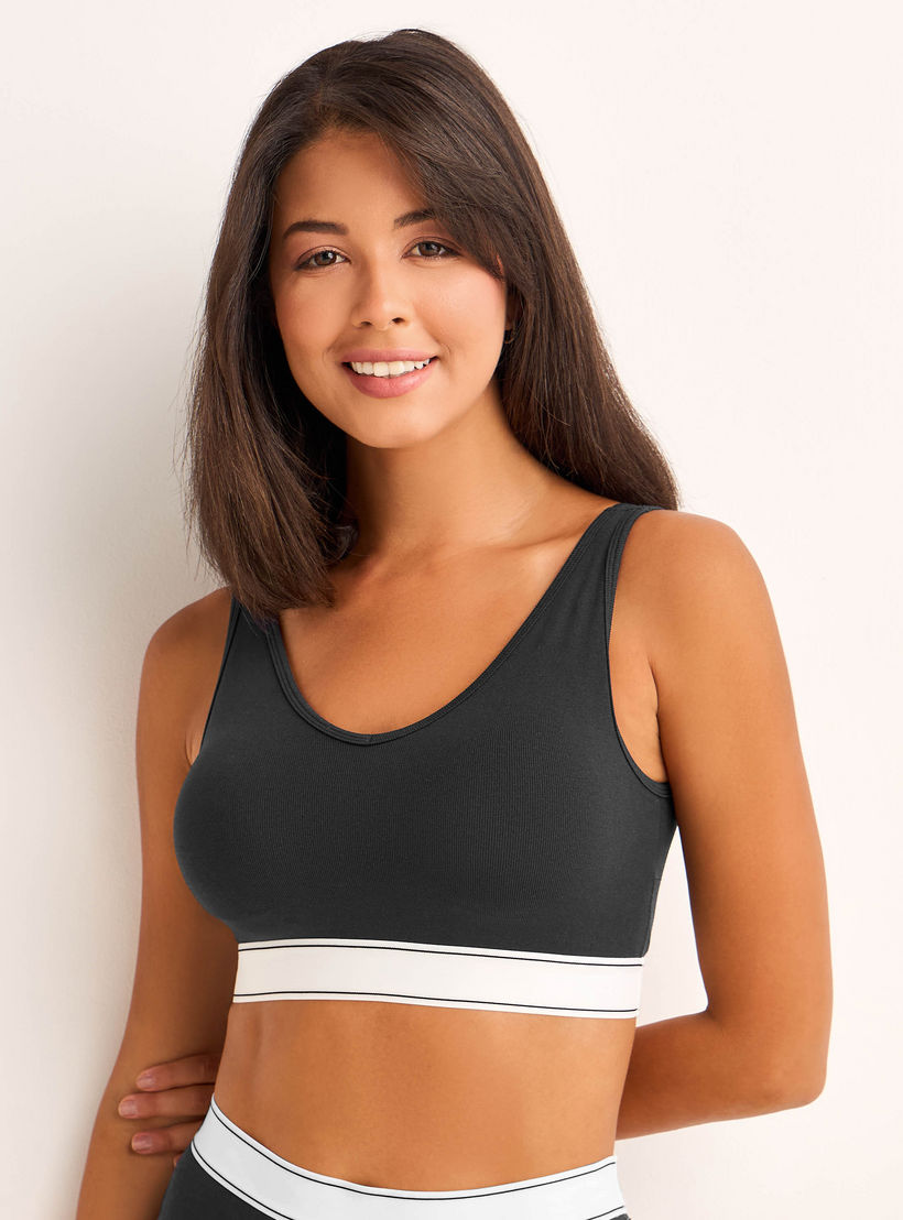 صدرية بدون خياطة بحافة مطاطية عريضة من سبلاش إنتيمتس-women-clothing-lingerie-bras-image-1