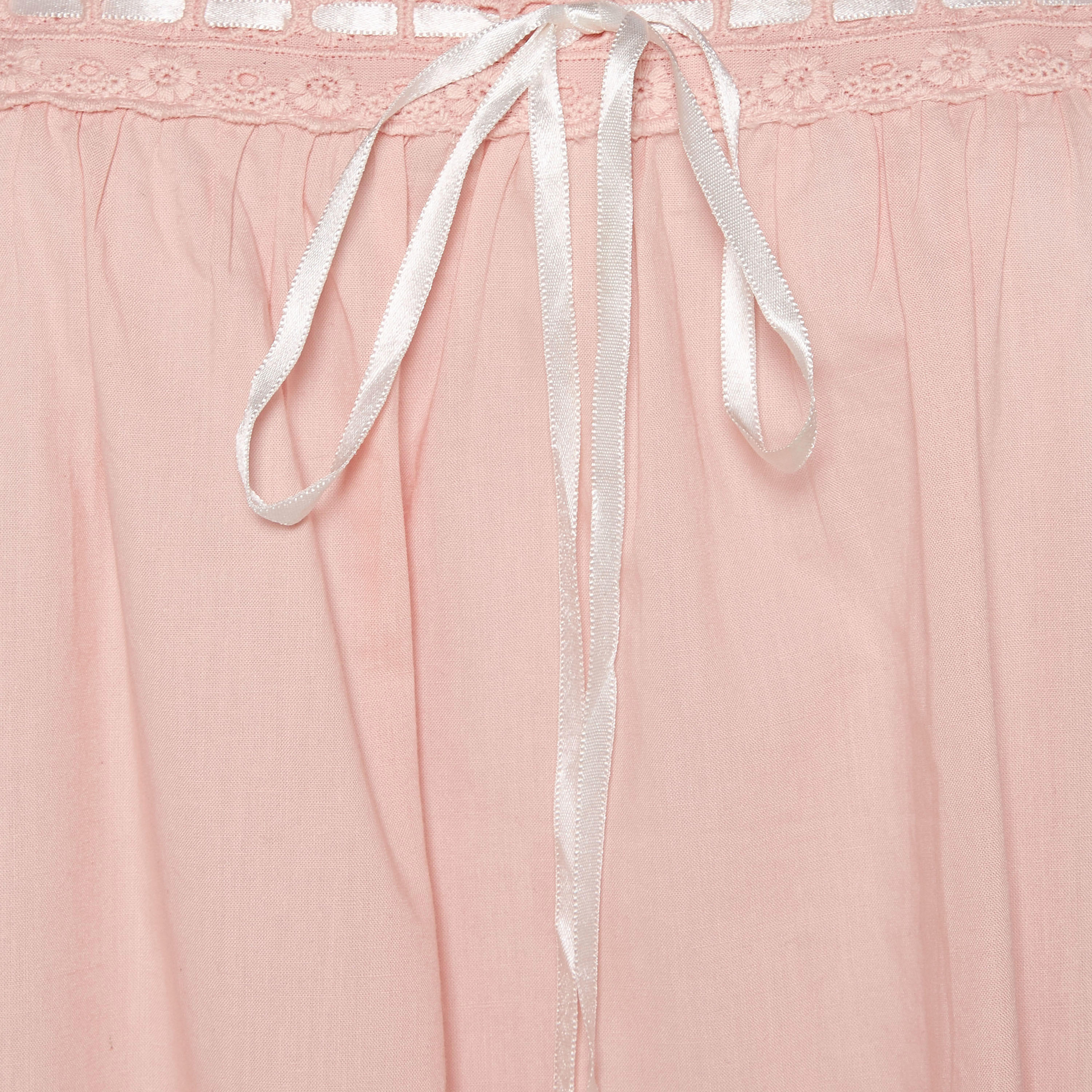 Midi Night Dress Sleeveless Ribbon Tie-Up Cotton-women-clothing-nightwear-nighties-image-2