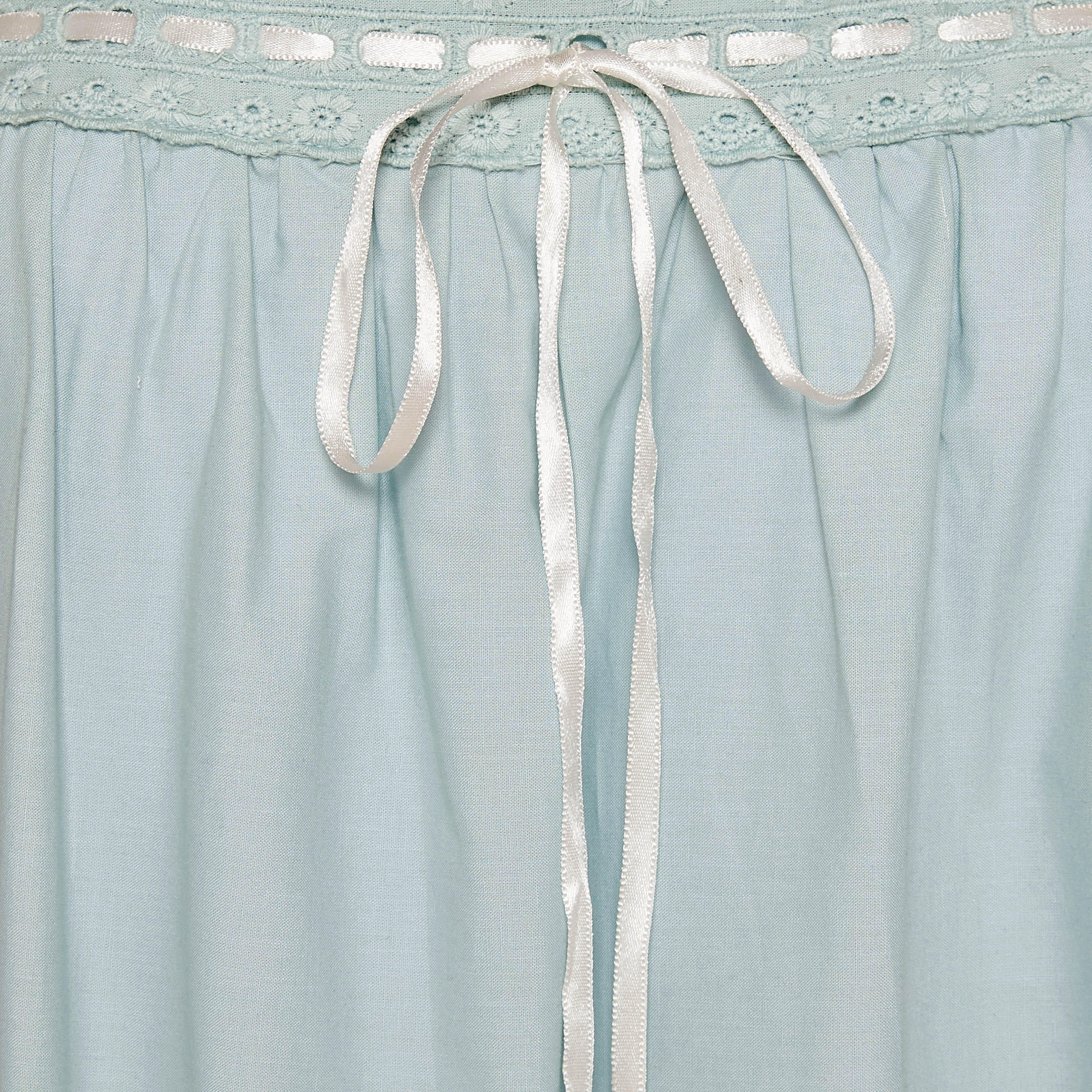 Midi Night Dress Sleeveless Ribbon Tie-Up Cotton-women-clothing-nightwear-nighties-image-2