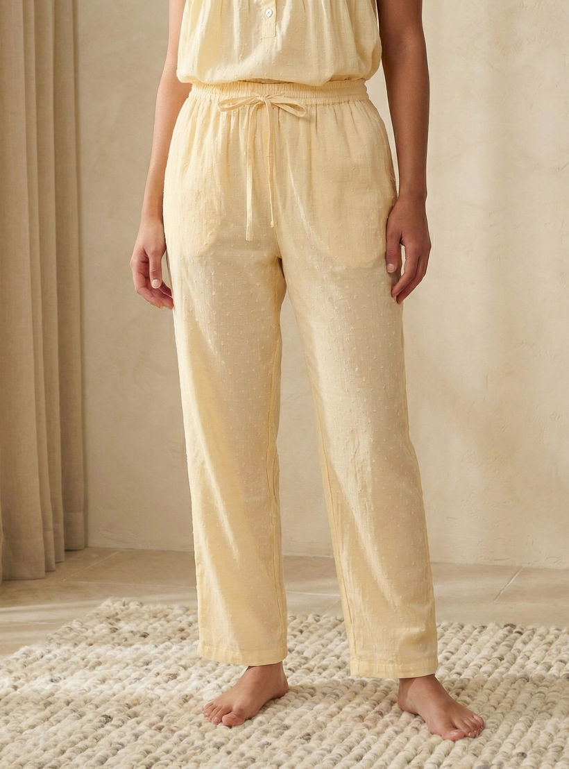طقم بلوزة قطن بأزرار وبنطلون بيجاما-women-clothing-nightwear-pyjamas-longsets-image-6