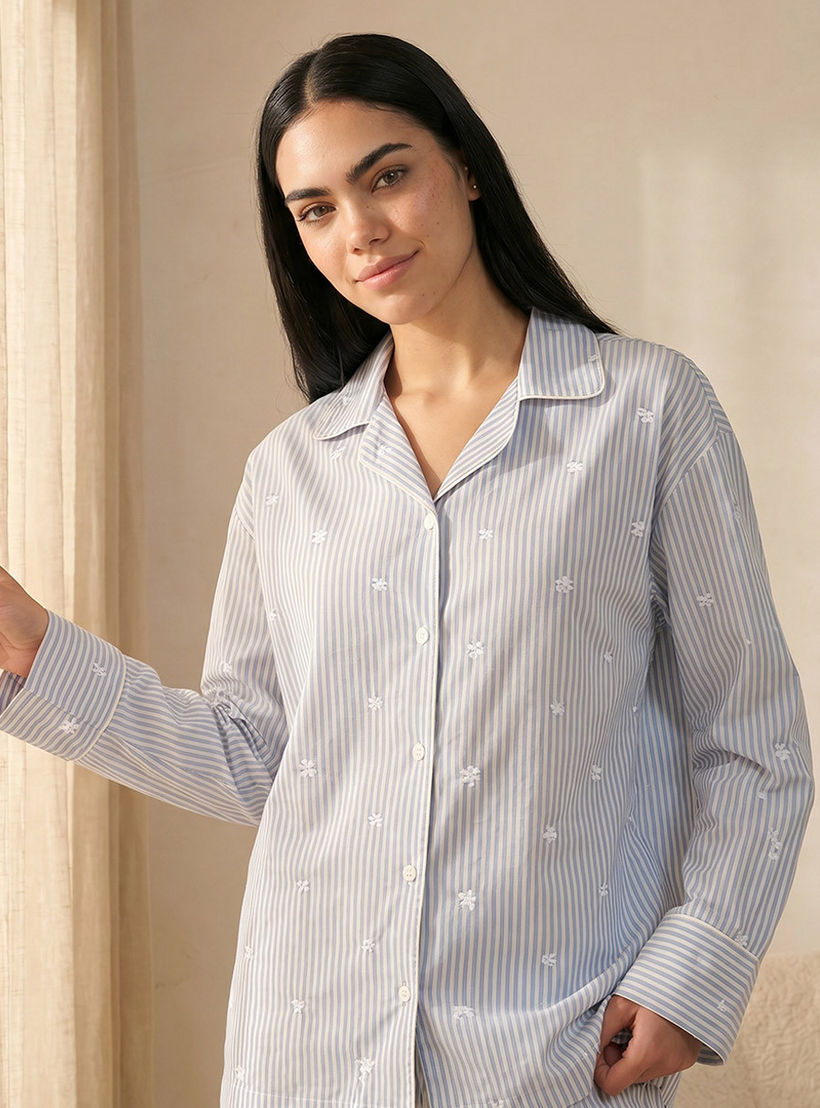 Splash Intimates Pyjama Set Button-Down Shirt & Trousers-women-clothing-nightwear-pyjamas-longsets-image-3
