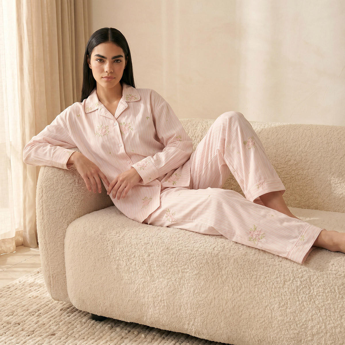 Splash Intimates Pyjama Set Button-Down Shirt & Trousers-women-clothing-nightwear-pyjamas-longsets-image-6
