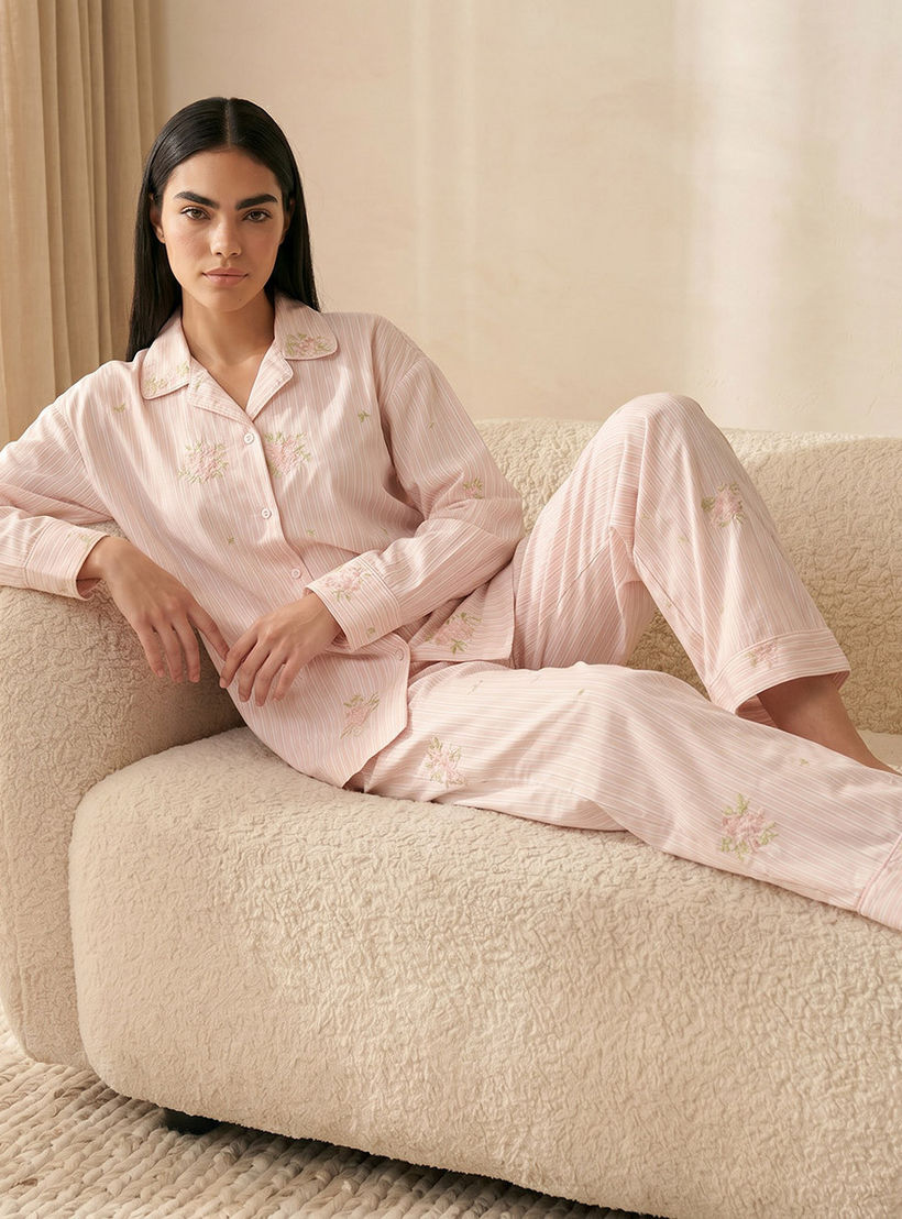 Splash Intimates Pyjama Set Button-Down Shirt & Trousers-women-clothing-nightwear-pyjamas-longsets-image-6