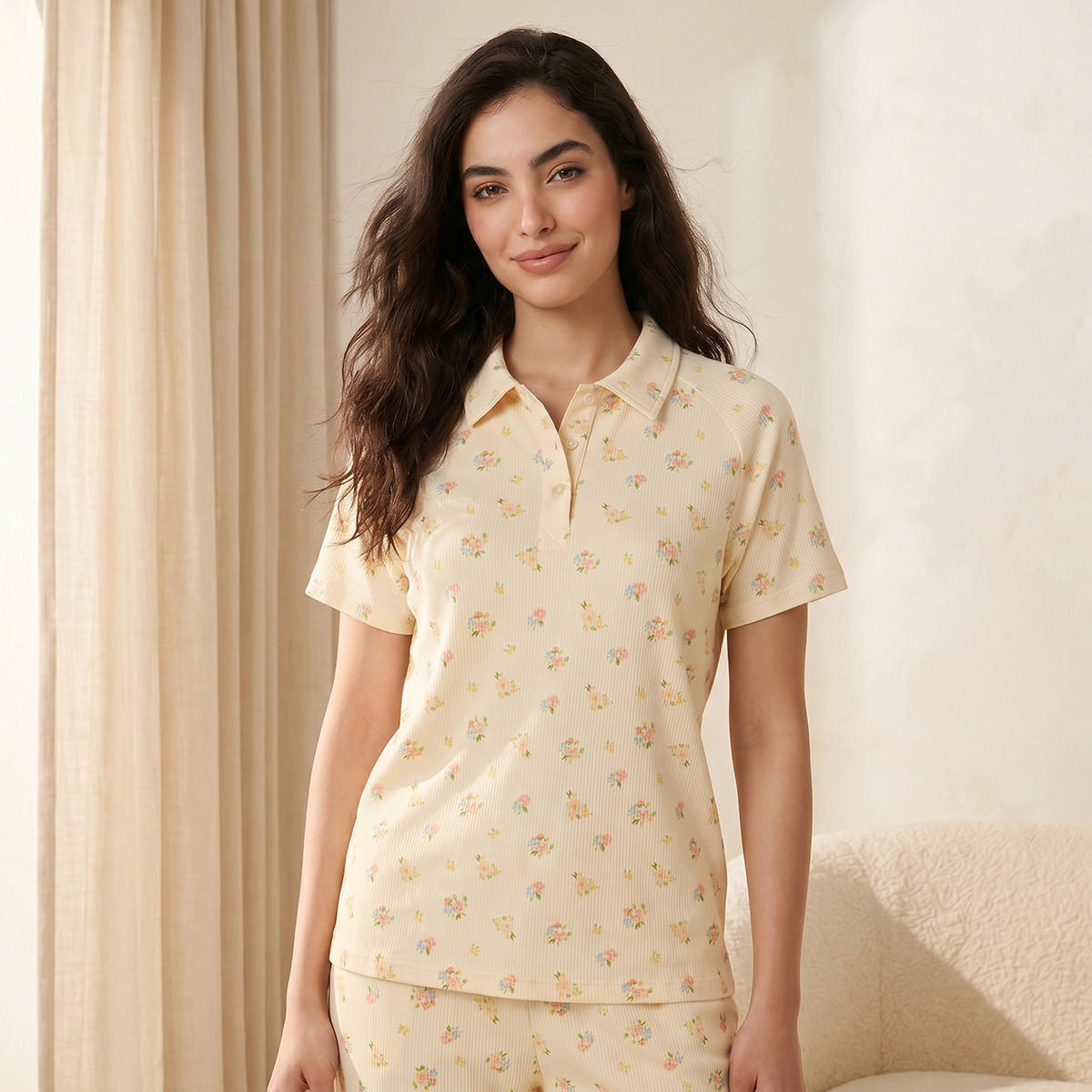 Pyjama Set Polo T-shirt & Trousers-women-clothing-nightwear-pyjamas-longsets-image-3