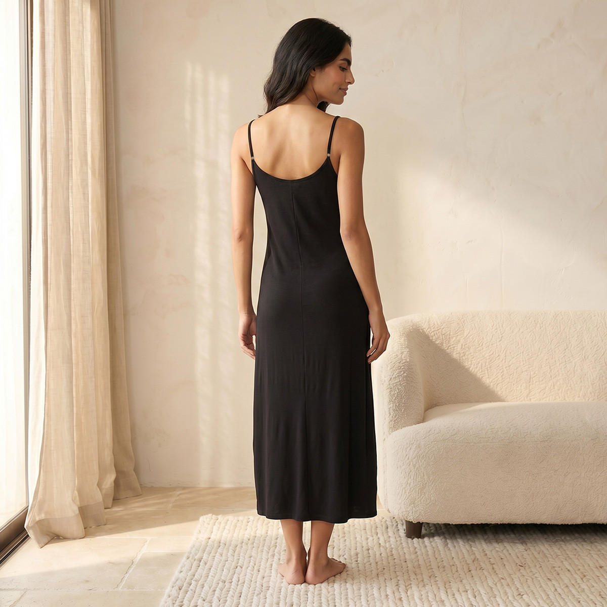Splash Intimates Long Slip Dress Sleeveless Spaghetti Straps-women-clothing-nightwear-nighties-image-5