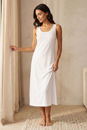 Splash Intimates Slip Dress Sleeveless Back Slit-women-image-1
