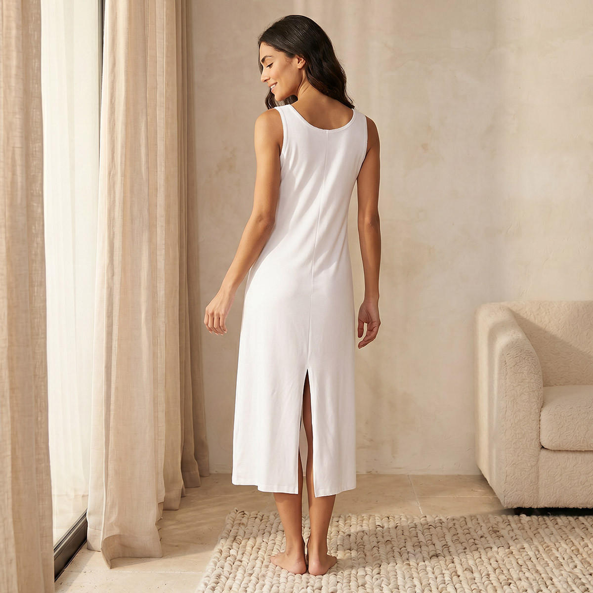 Splash Intimates Slip Dress Sleeveless Back Slit-women-clothing-nightwear-nighties-image-4