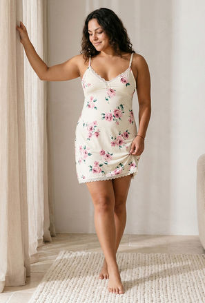 Splash Intimates Slip Night Dress Sleeveless Lace Trim-women-image-1
