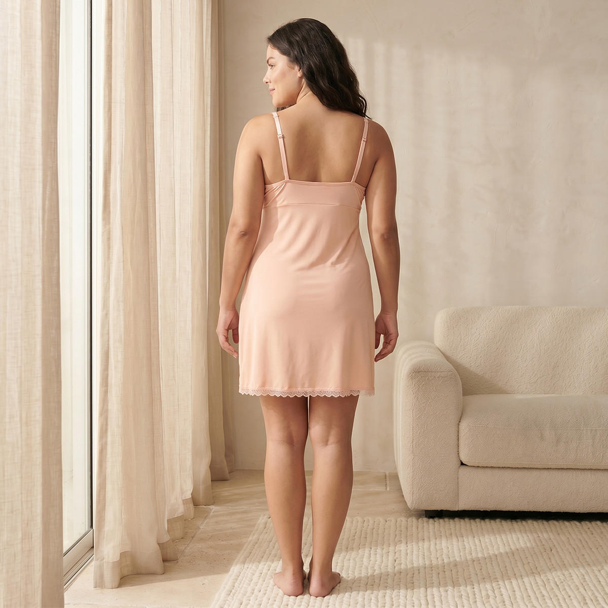 Splash Intimates Slip Night Dress Sleeveless Lace Trim-women-clothing-nightwear-nighties-image-5