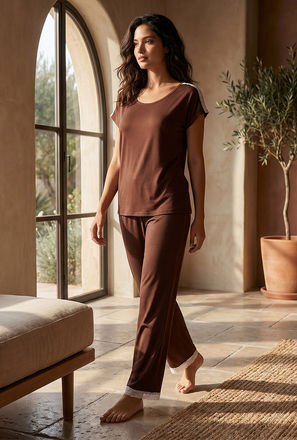 طقم بلوزة وبنطلون بيجاما من سبلاش إنتيميتس-women-clothing-nightwear-pyjamas-longsets-image-1