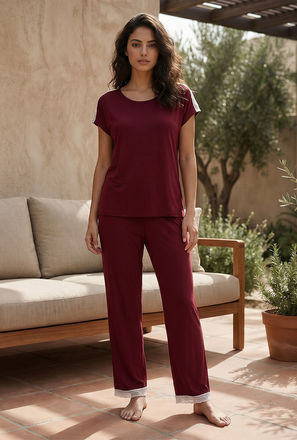 طقم بلوزة وبنطلون بيجاما من سبلاش إنتيميتس-women-clothing-nightwear-pyjamas-longsets-image-1