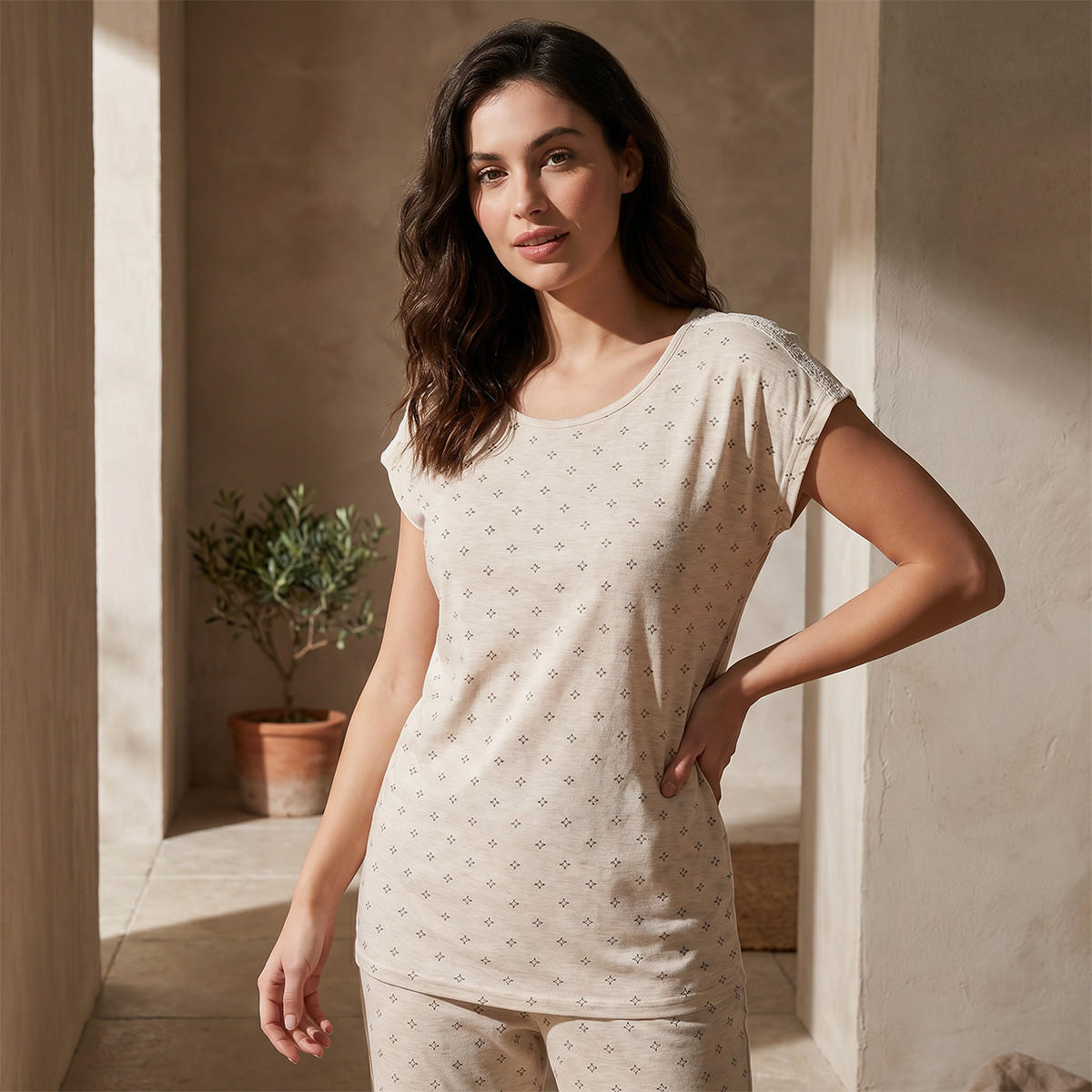طقم بلوزة وبنطلون بيجاما من سبلاش إنتيميتس-women-clothing-nightwear-pyjamas-longsets-image-3