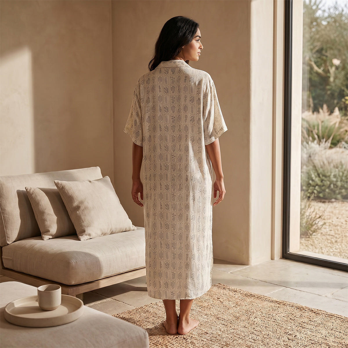 طقم من 2 - قميص نوم فيسكوز بطول ميدي وأكمام قصيرة وطبعات متنوعة من سبلاش انتيميتس-women-clothing-nightwear-nighties-image-5