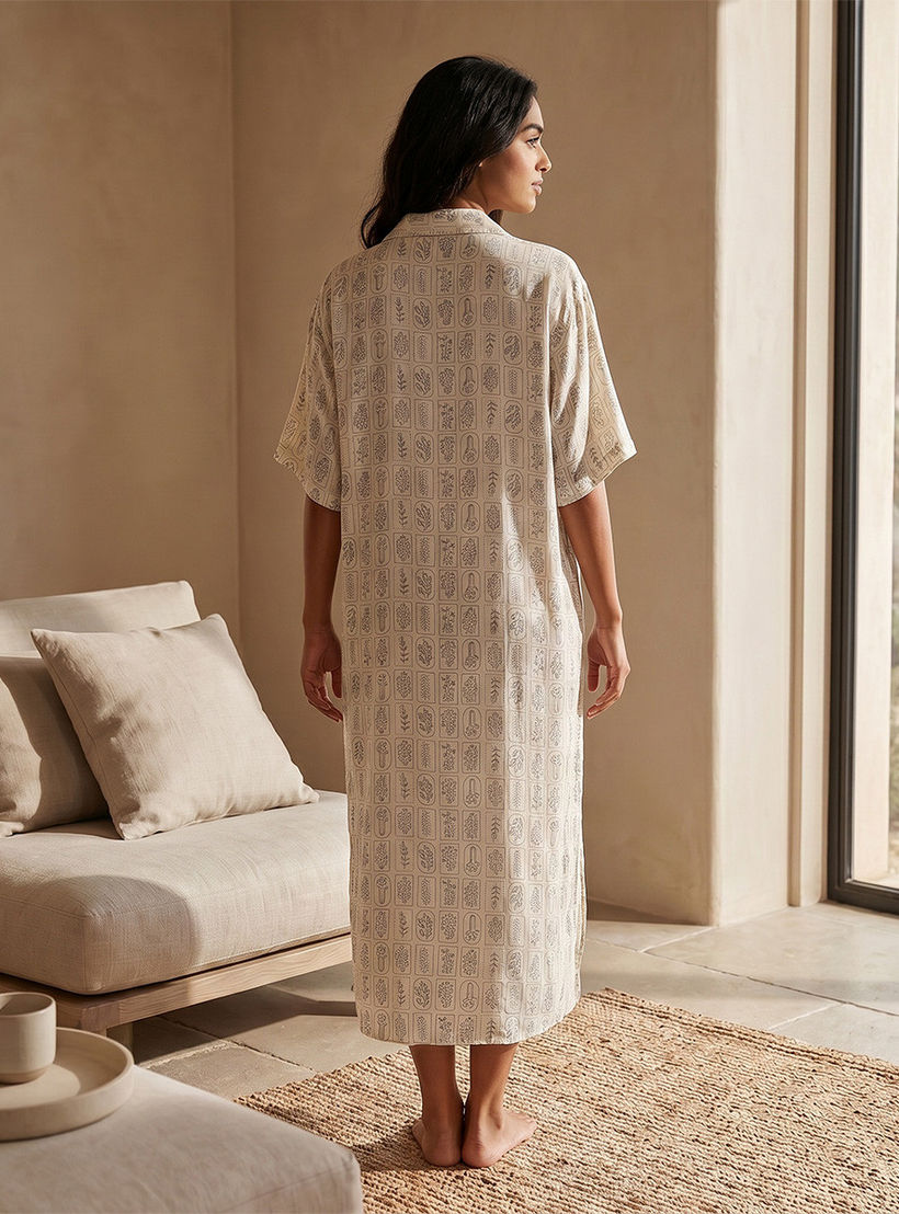 طقم من 2 - قميص نوم فيسكوز بطول ميدي وأكمام قصيرة وطبعات متنوعة من سبلاش انتيميتس-women-clothing-nightwear-nighties-image-5