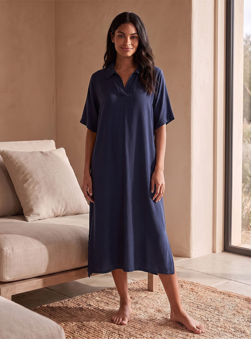طقم من 2 - قميص نوم فيسكوز بطول ميدي وأكمام قصيرة وطبعات متنوعة من سبلاش انتيميتس-women-clothing-nightwear-nighties-image-6