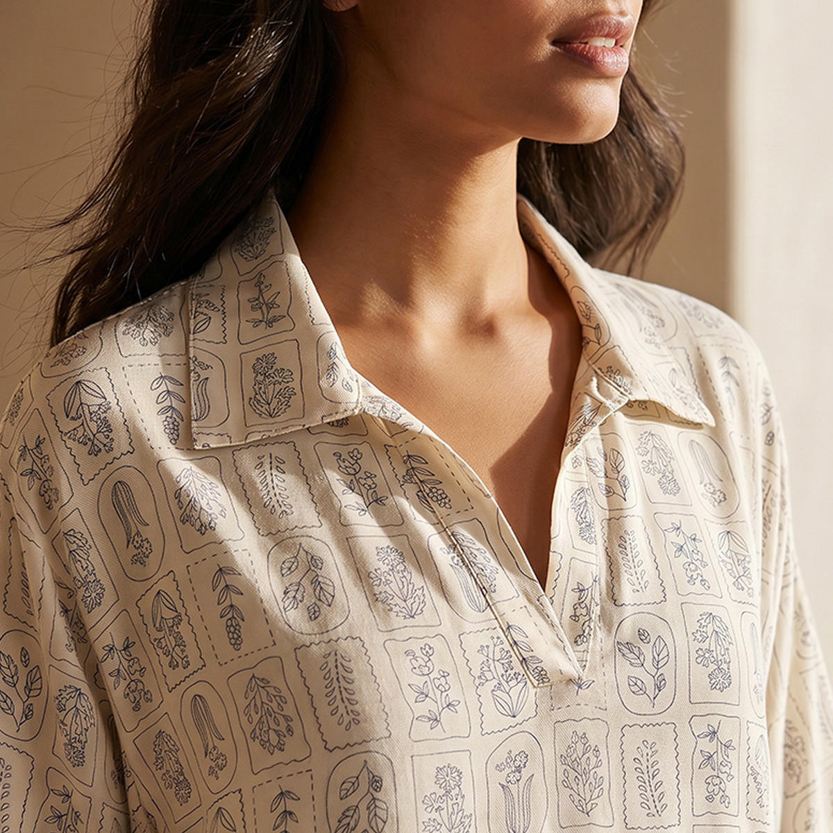طقم من 2 - قميص نوم فيسكوز بطول ميدي وأكمام قصيرة وطبعات متنوعة من سبلاش انتيميتس-women-clothing-nightwear-nighties-image-7