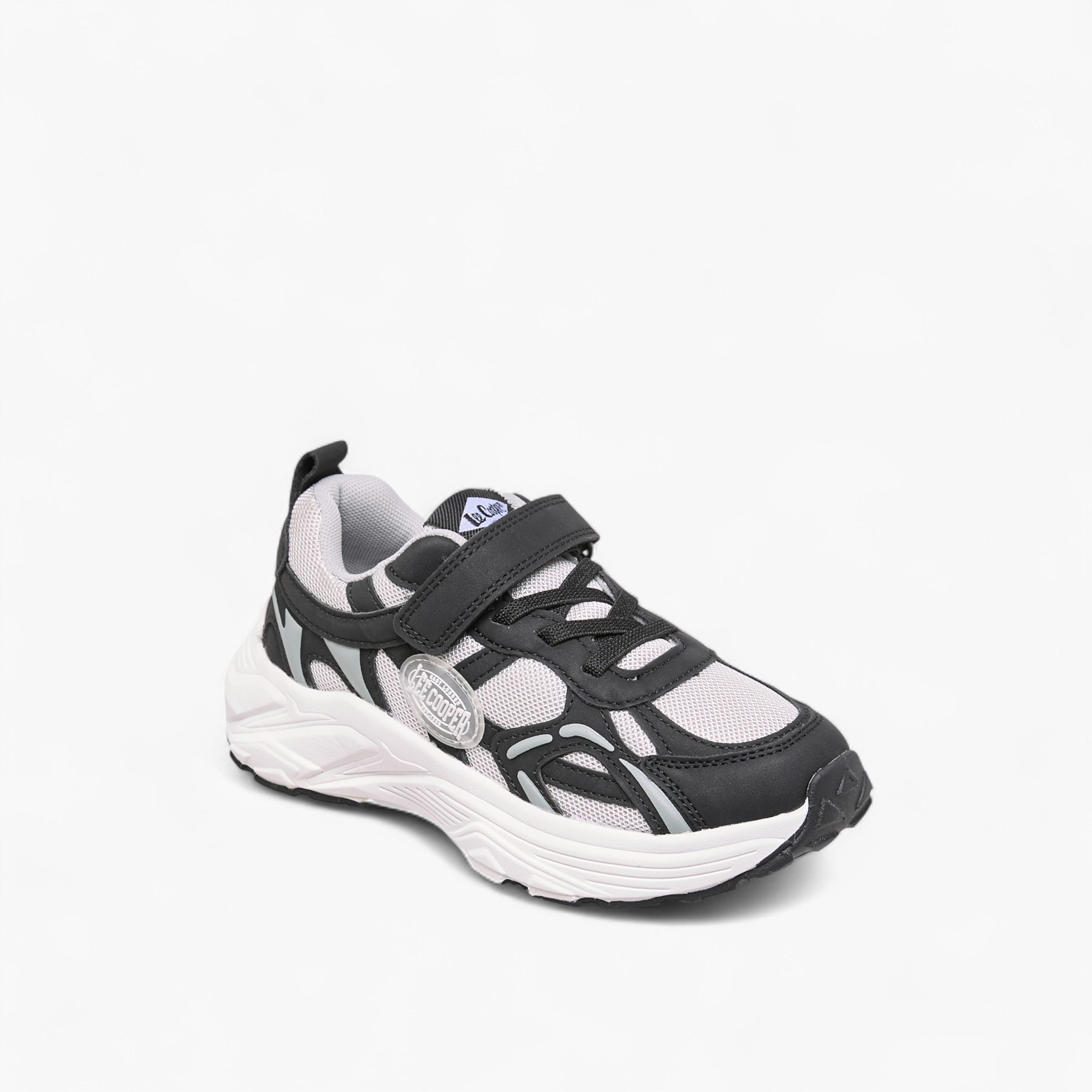 Lee Cooper Kids' Panelled Sneakers with Hook and Loop Closure-boys-shoes-sneakers-image-2