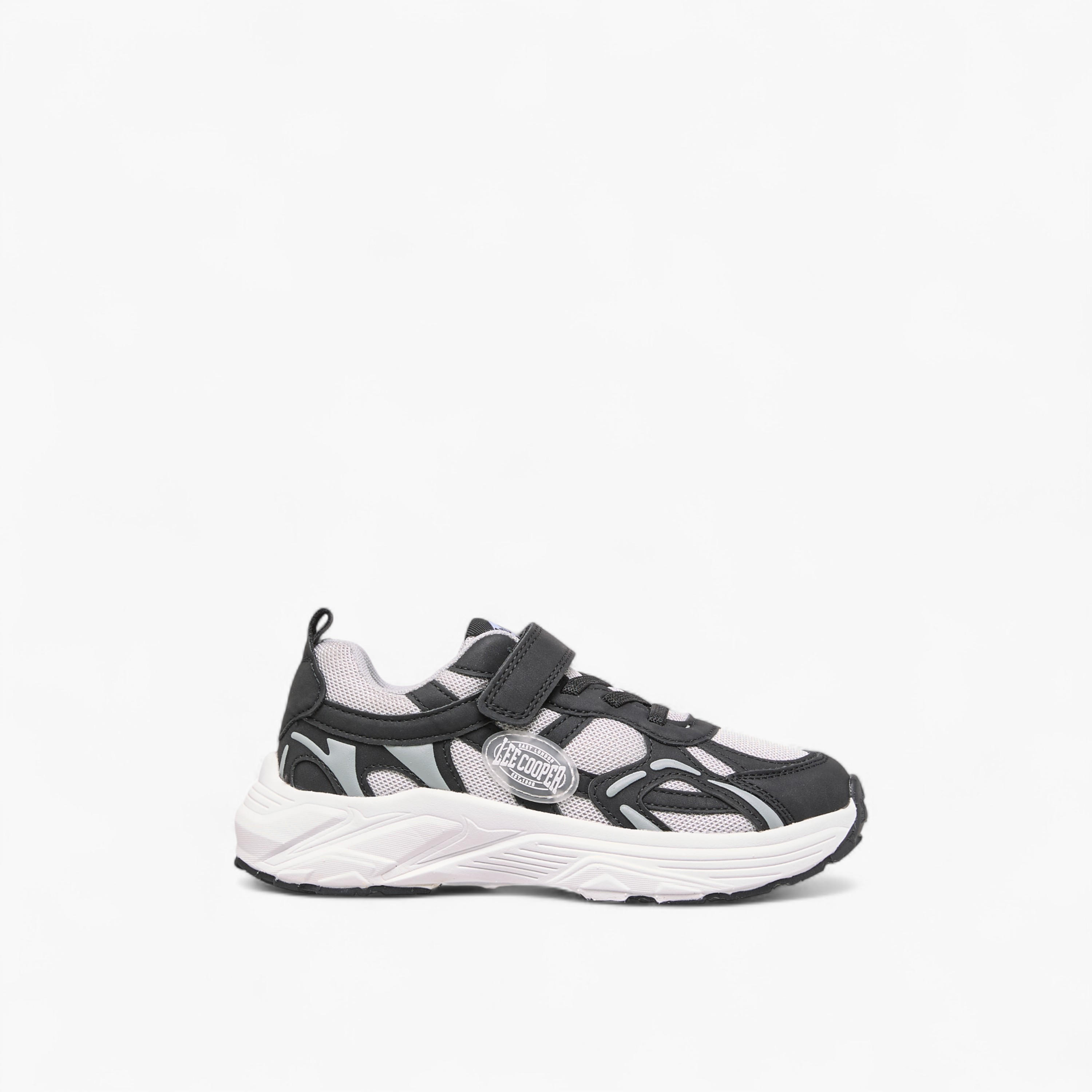 Lee Cooper Kids' Panelled Sneakers with Hook and Loop Closure-boys-shoes-sneakers-image-3