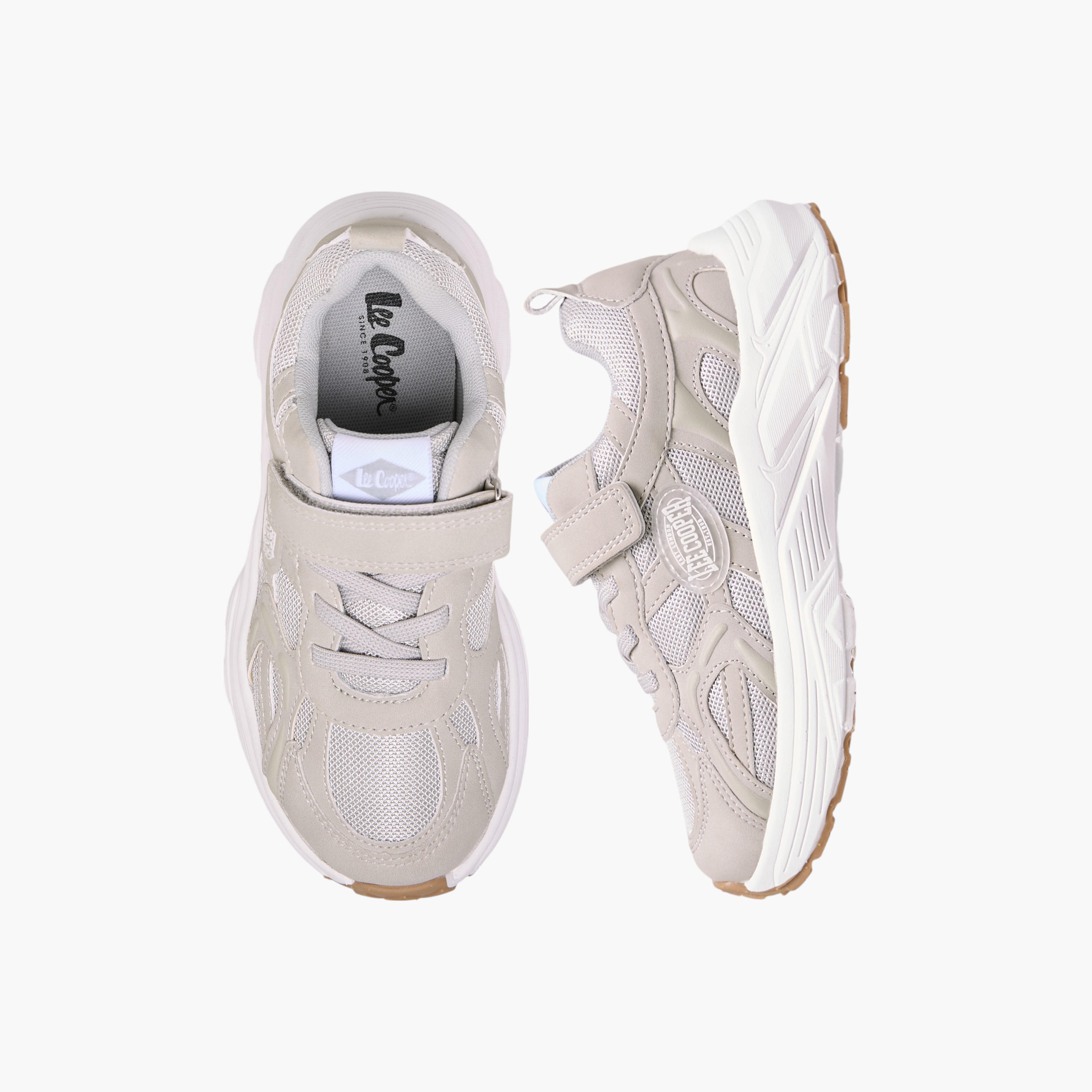 Lee Cooper Kids' Panelled Sneakers with Hook and Loop Closure-boys-shoes-sneakers-image-1