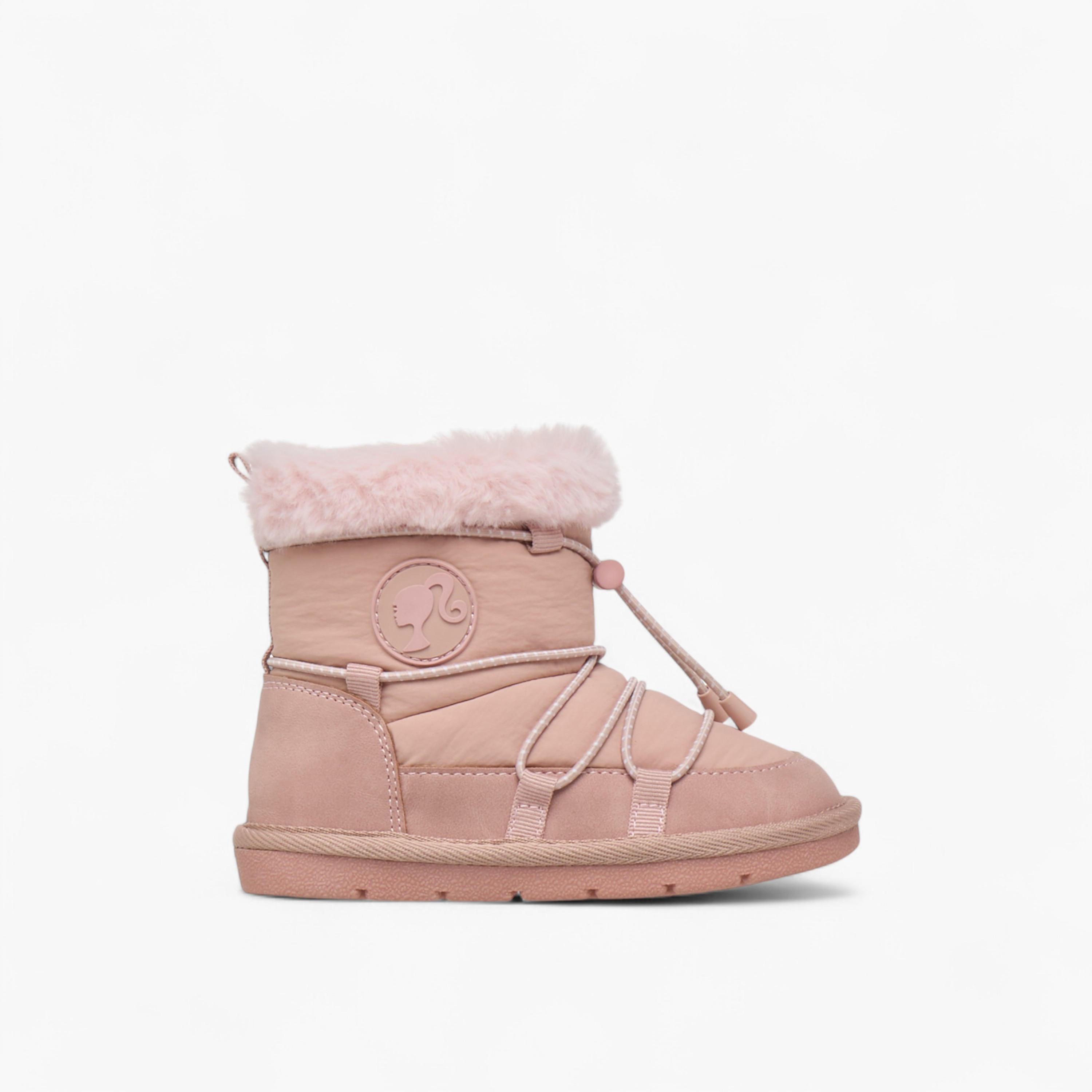 Barbie Drawstring Accent Ankle Boots with Zip Closure-girls-shoes-boots-image-3