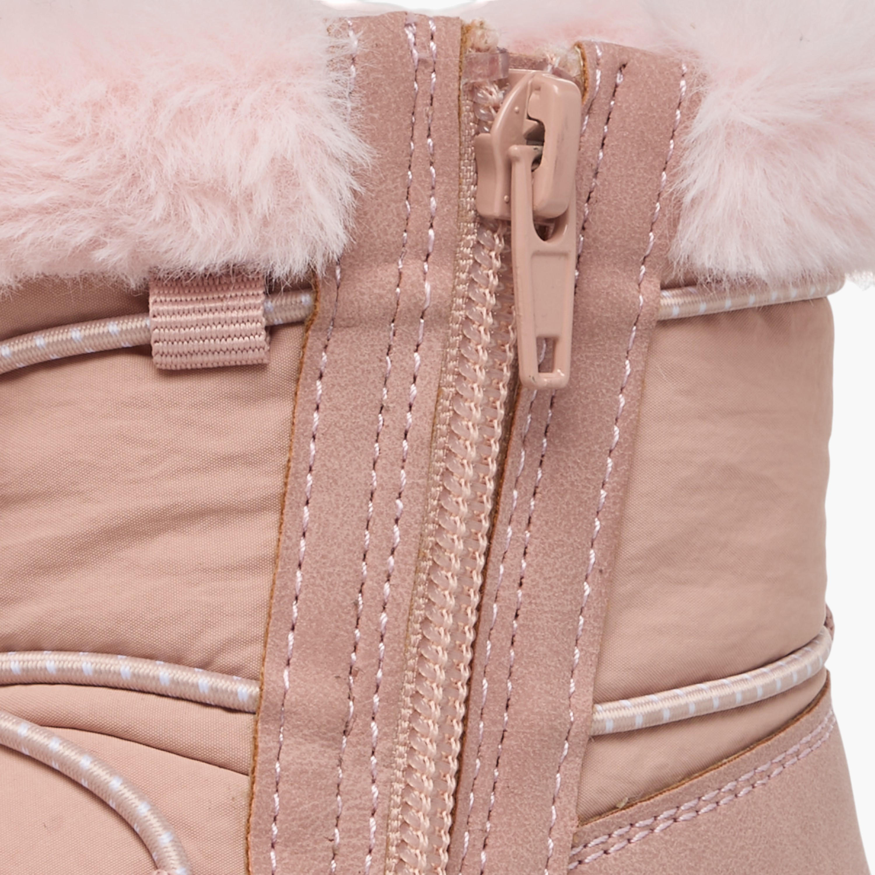 Barbie Drawstring Accent Ankle Boots with Zip Closure-girls-shoes-boots-image-5
