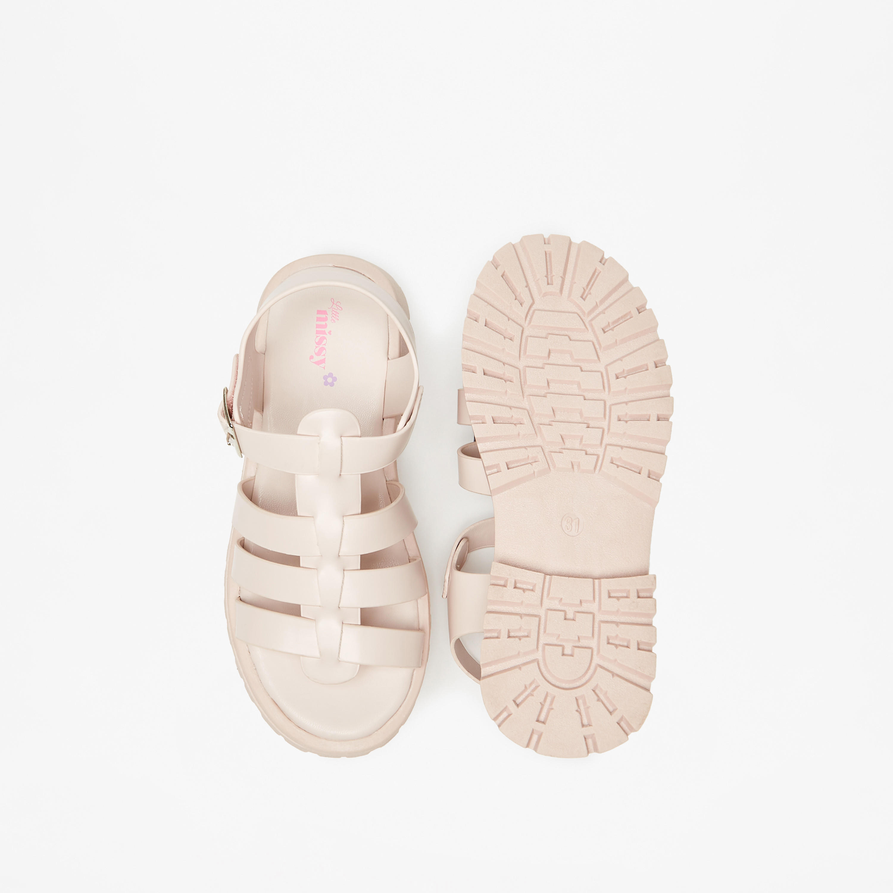 Little Missy Solid Open Toe Sandals with Buckle Closure-girls-shoes-sandals-image-4