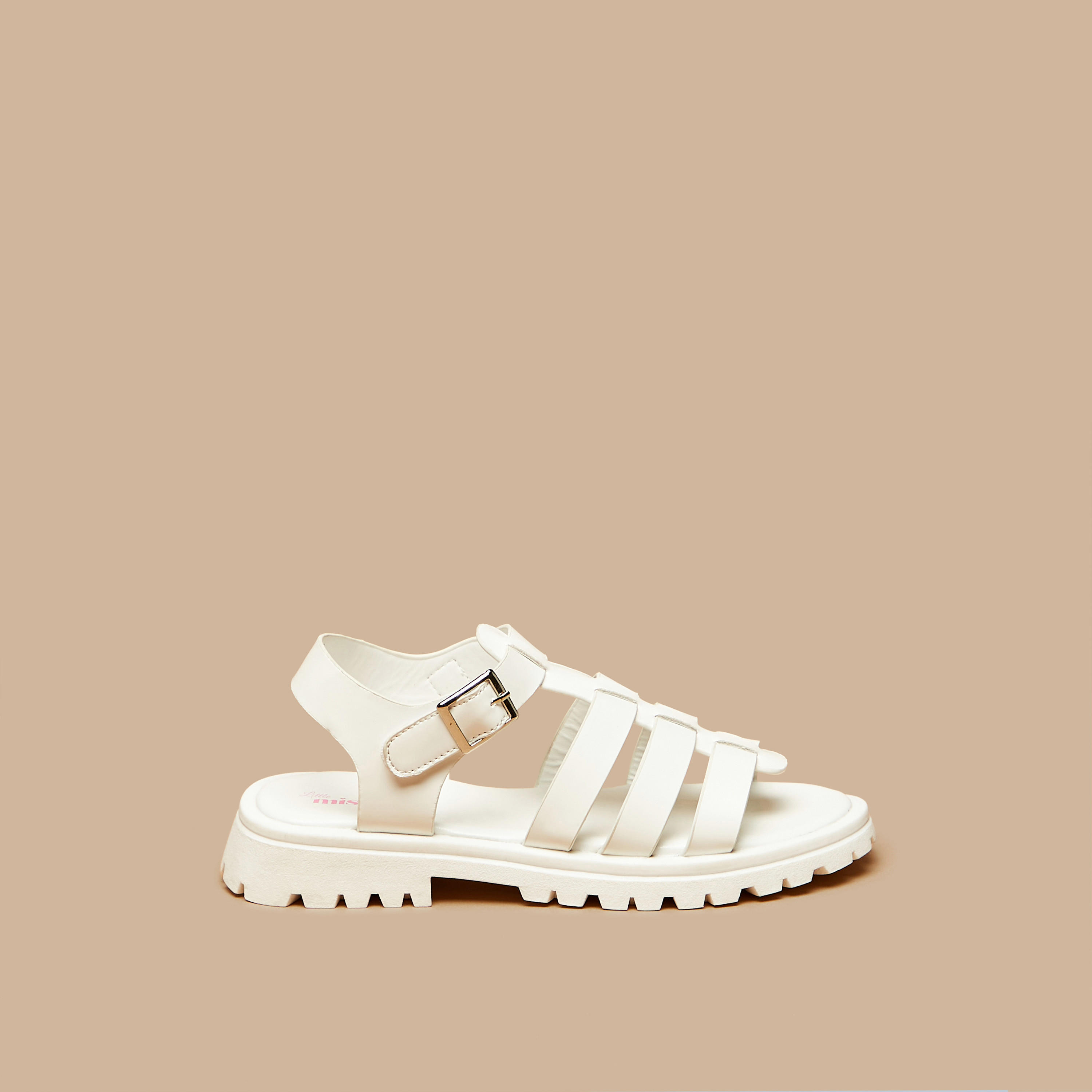 Little Missy Solid Open Toe Sandals with Buckle Closure-girls-shoes-sandals-image-8